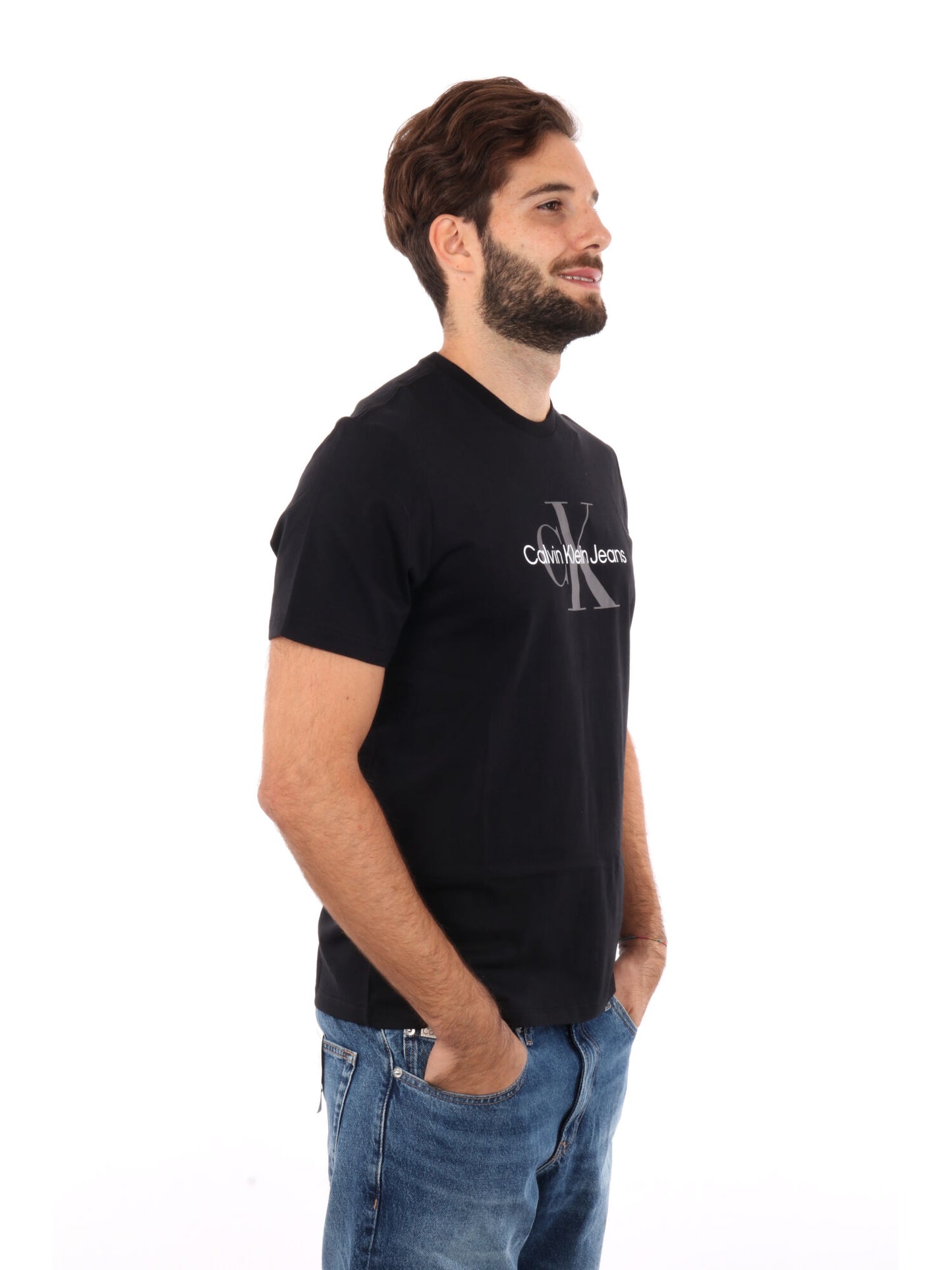 T-SHIRT MONOGRAMMA HERO CALVIN KLEIN JEANS DA UOMO NERO