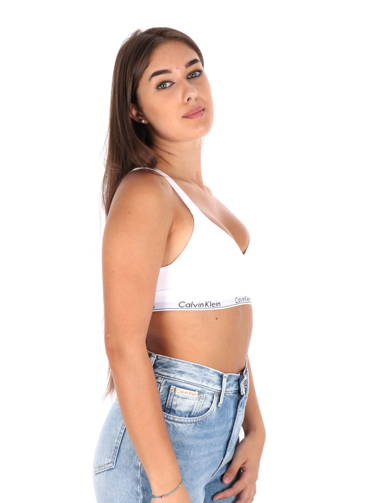 Ck lift bralette reggiseno da donna bianco