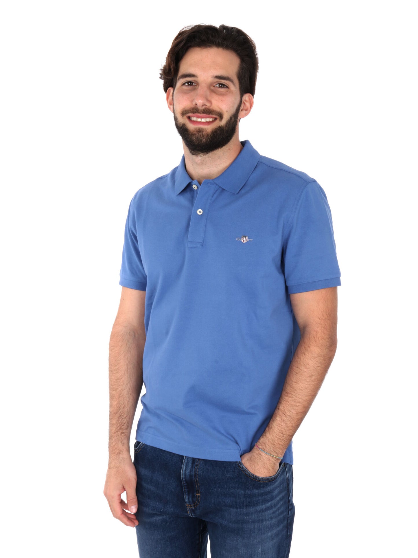 POLO IN PIQUE GANT UOMO ROYAL