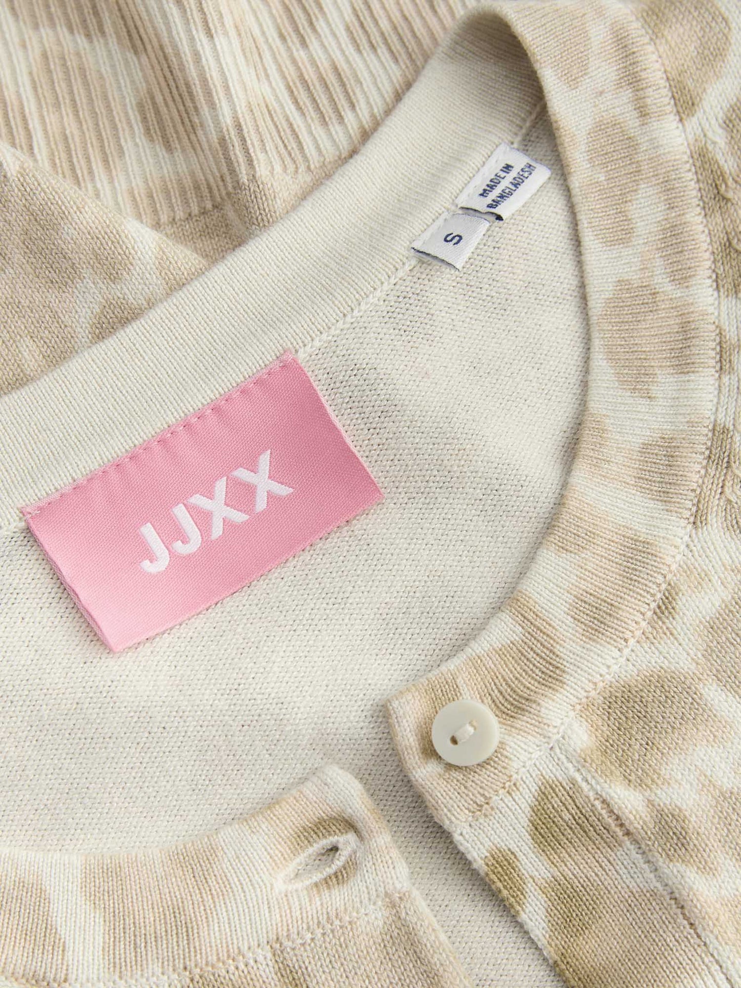 Cardigan donna JJXX con stampa animalier beige e multicolore
