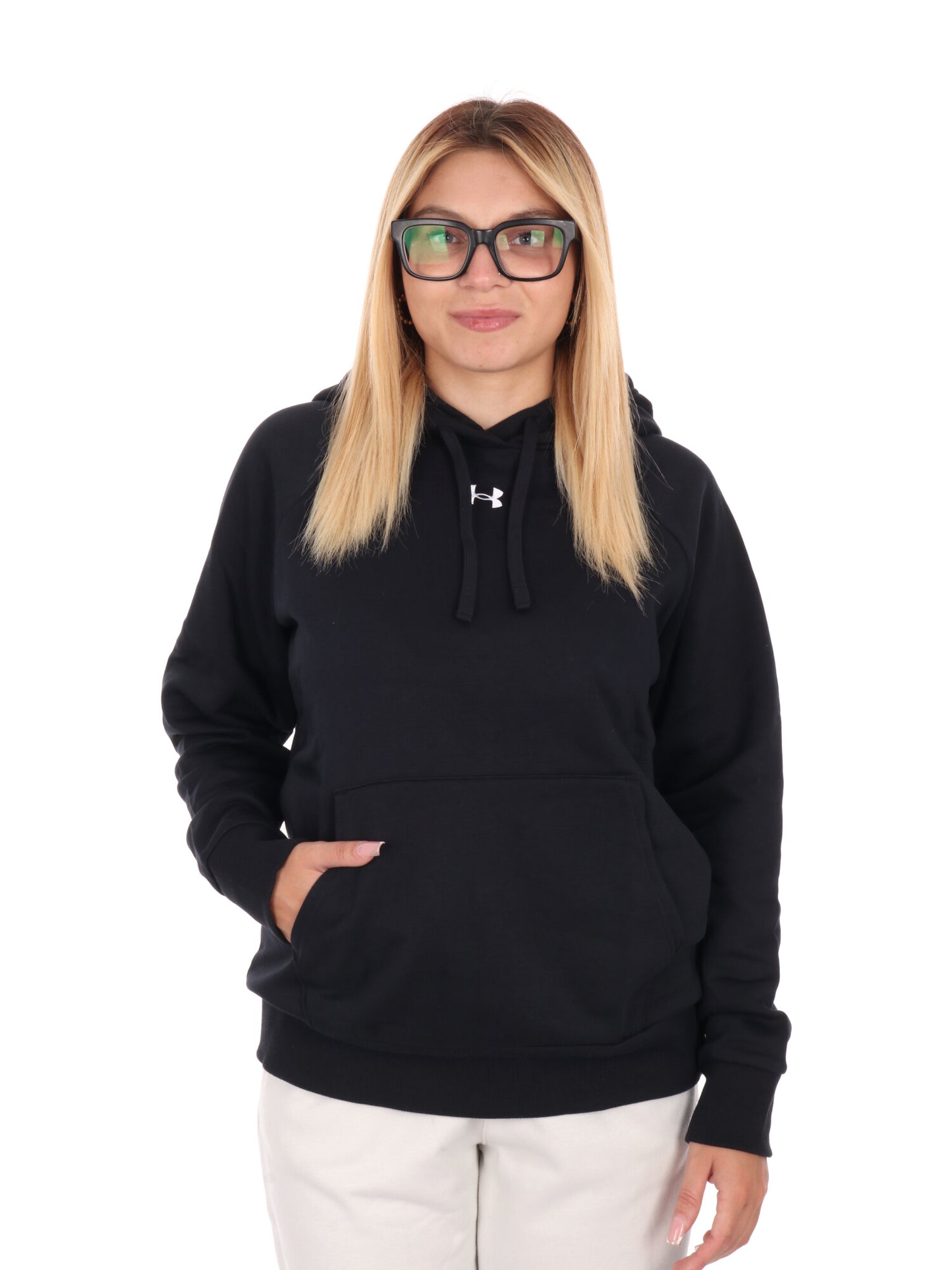 FELPA RIVAL CON CAPPUCCIO UNDER ARMOUR DA DONNA NERO