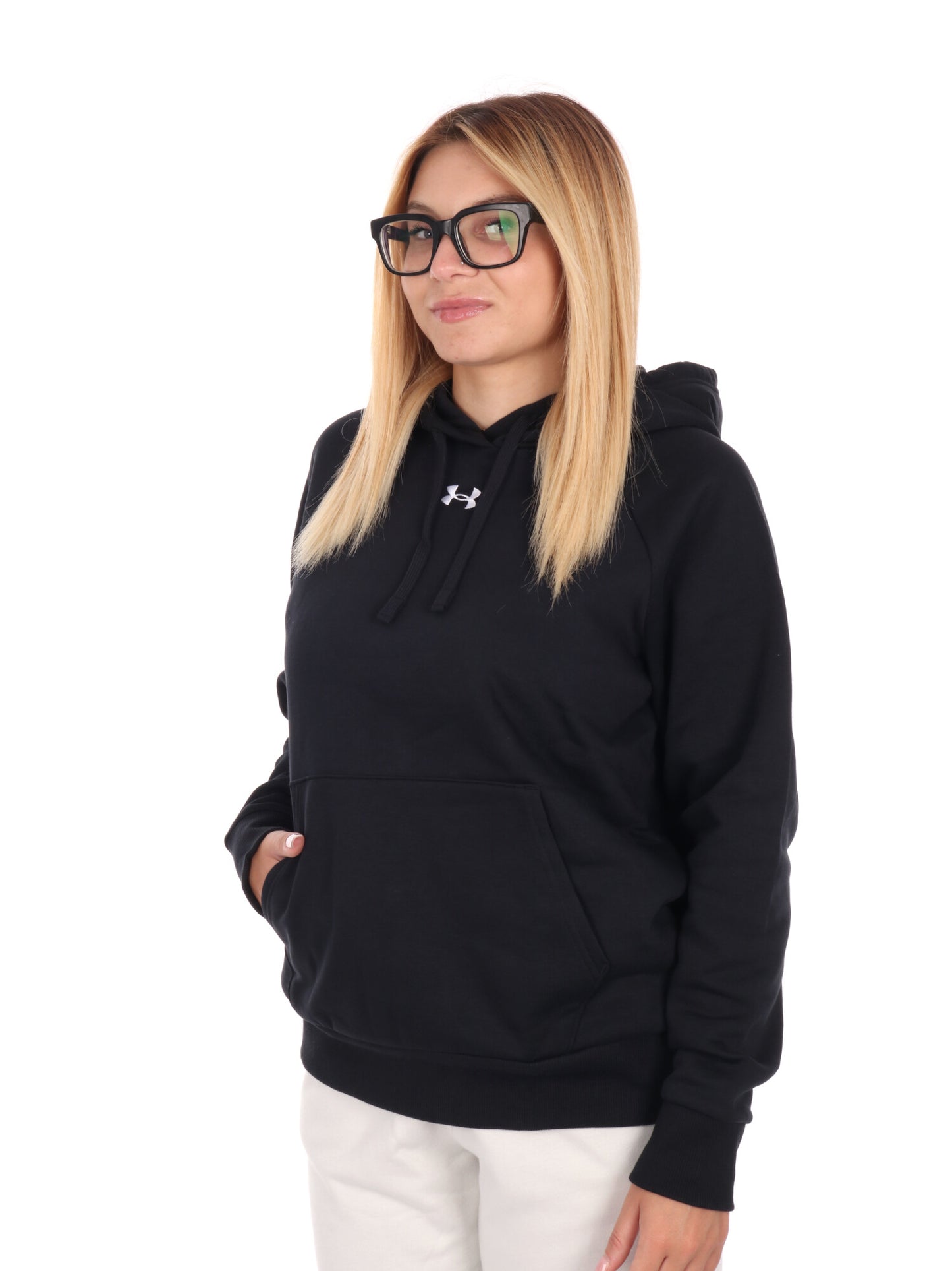 FELPA RIVAL CON CAPPUCCIO UNDER ARMOUR DA DONNA NERO