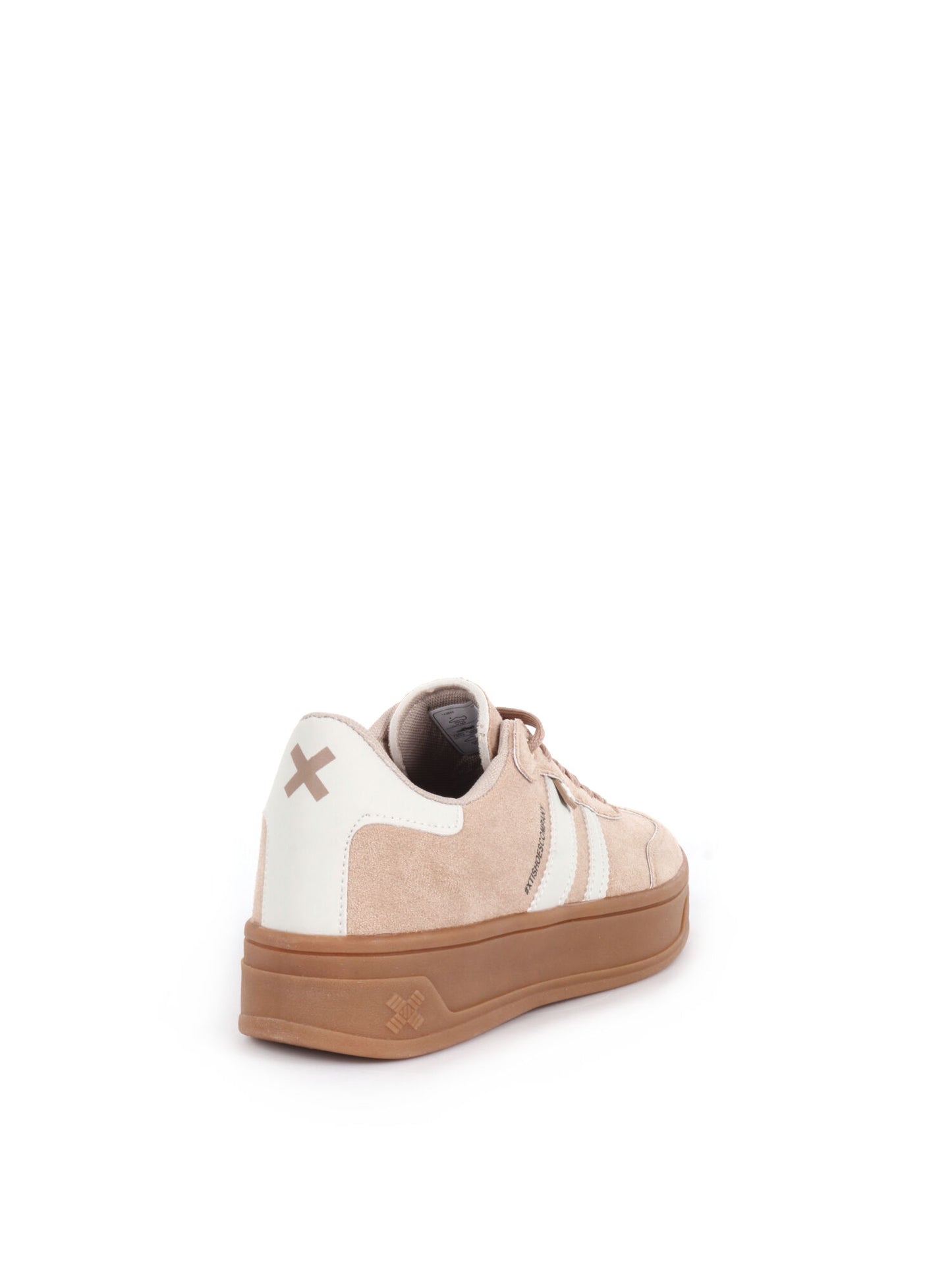 Sneakers da donna Xti in tessuto beige con platform sportivo