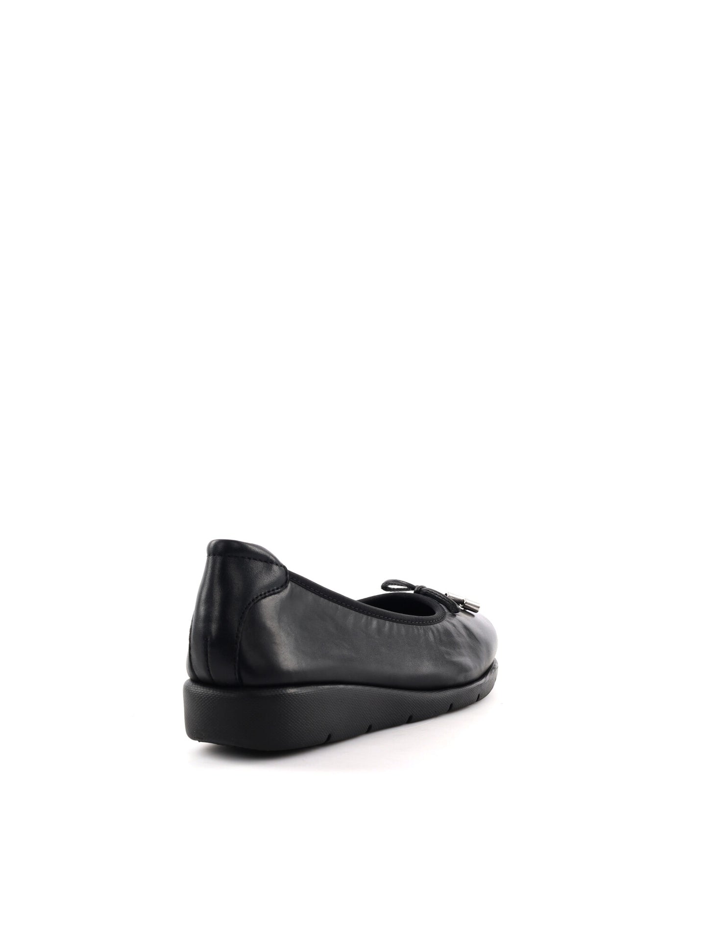 Shoelab April, ballerine in cuoio nero da donna con fiocco