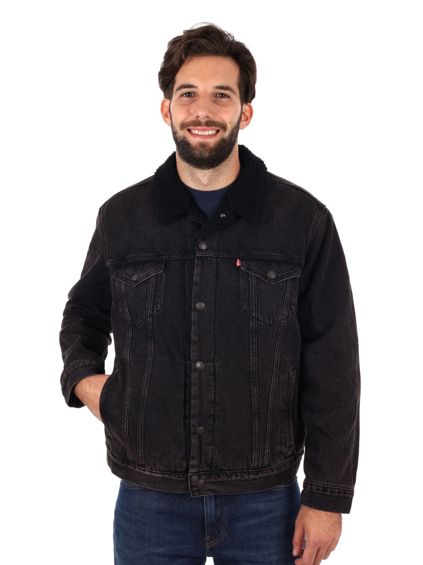 GIACCA SHERPA LEVI'S DA UOMO NERO