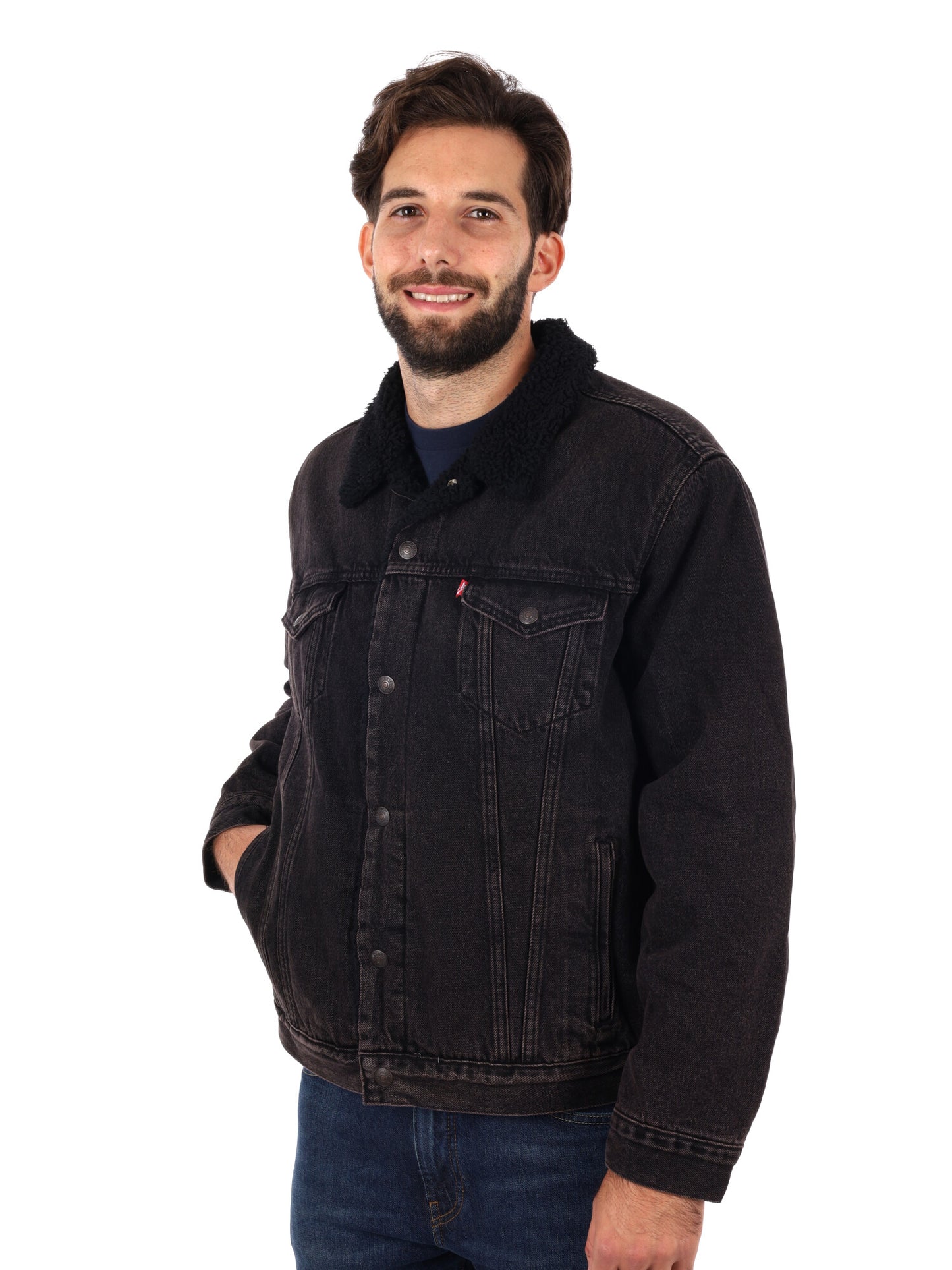 GIACCA SHERPA LEVI'S DA UOMO NERO