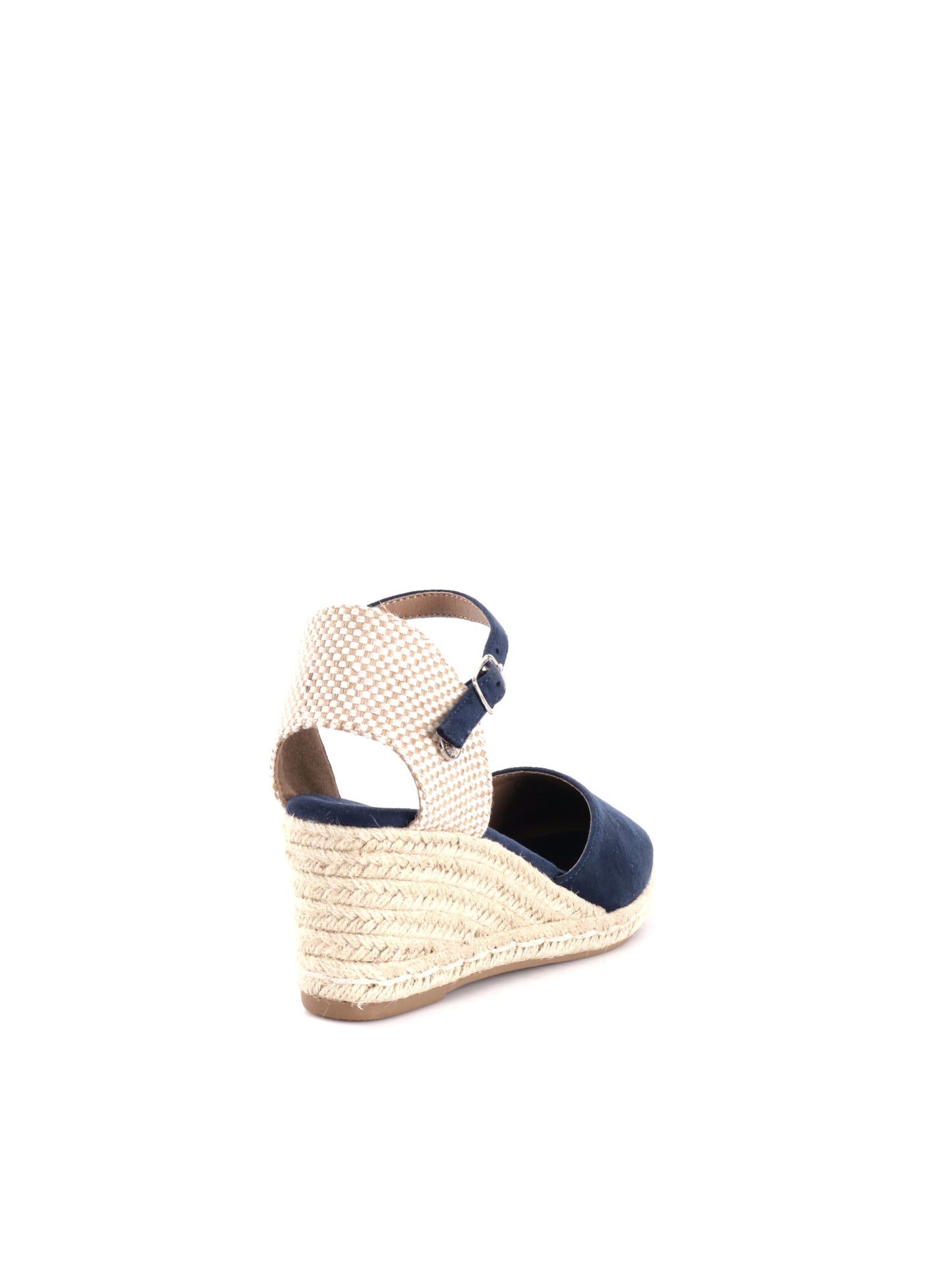 Sandalo zeppa Refresh donna blu con chiusura a fibbia