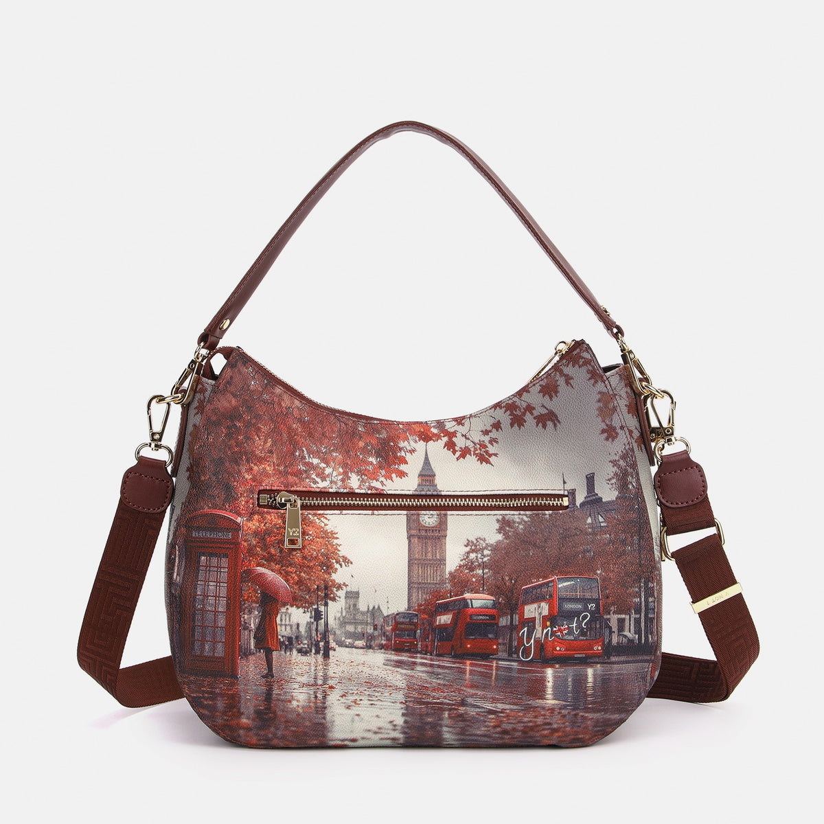 Y-not hobo bag borsa da unisex bordeaux