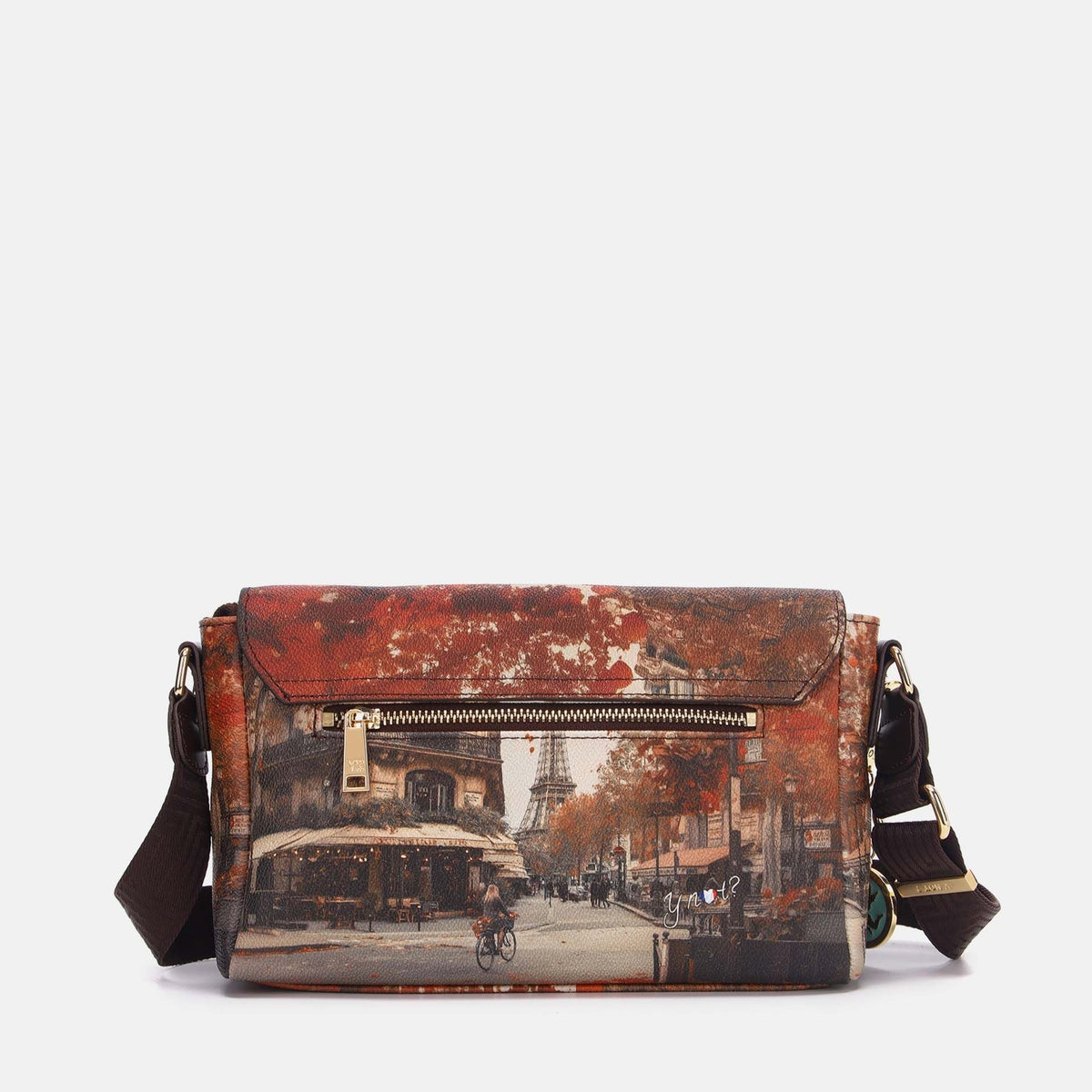 Y-not flap bag borsa da unisex marrone