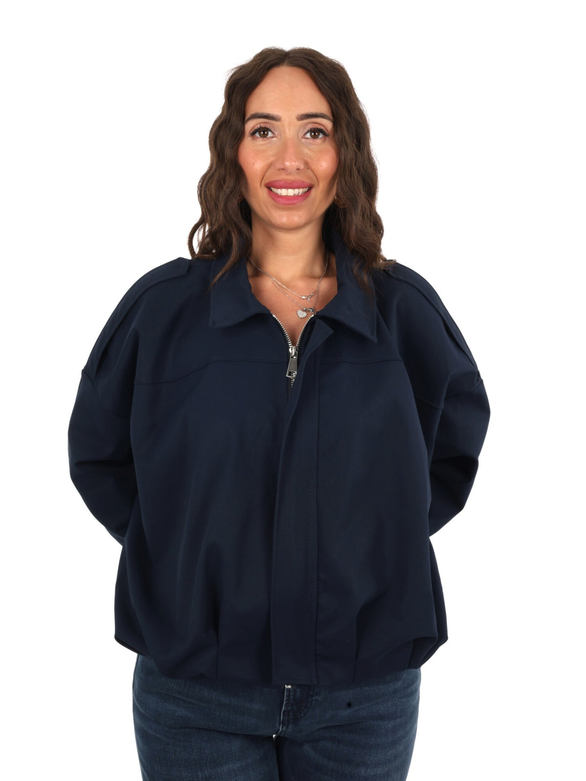 Miss love giacca zip da donna blu