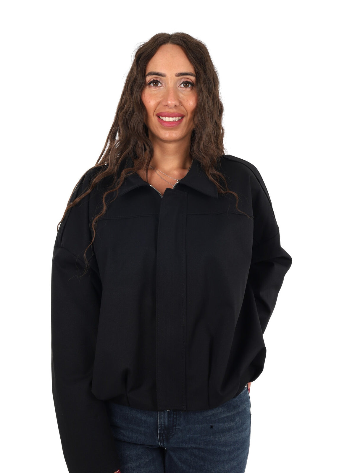 Miss love giacca zip da donna nero