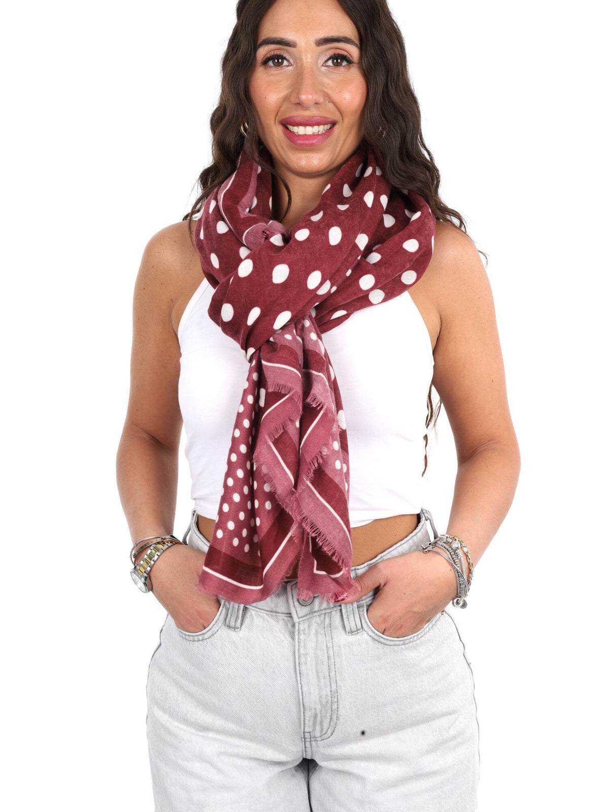 Miss love pashmina da unisex bordeaux