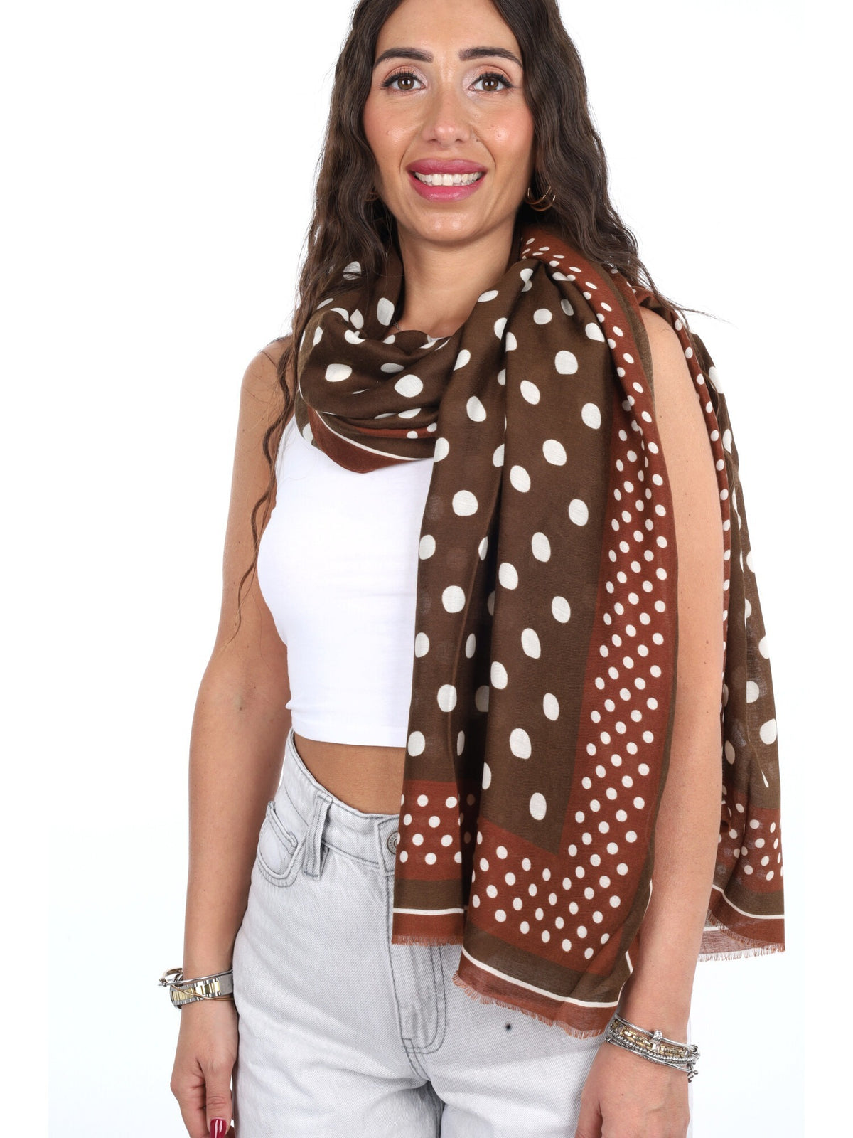 Miss love pashmina da unisex marrone