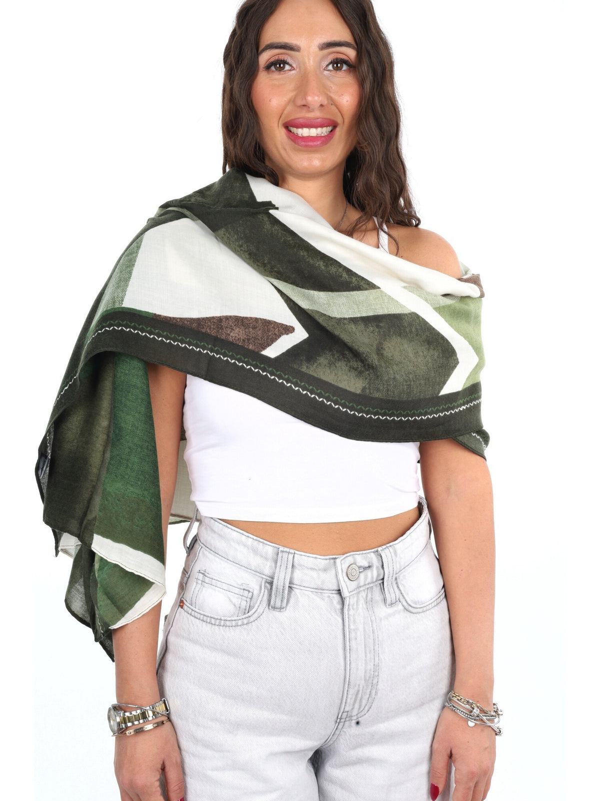 Miss love pashmina da unisex verde