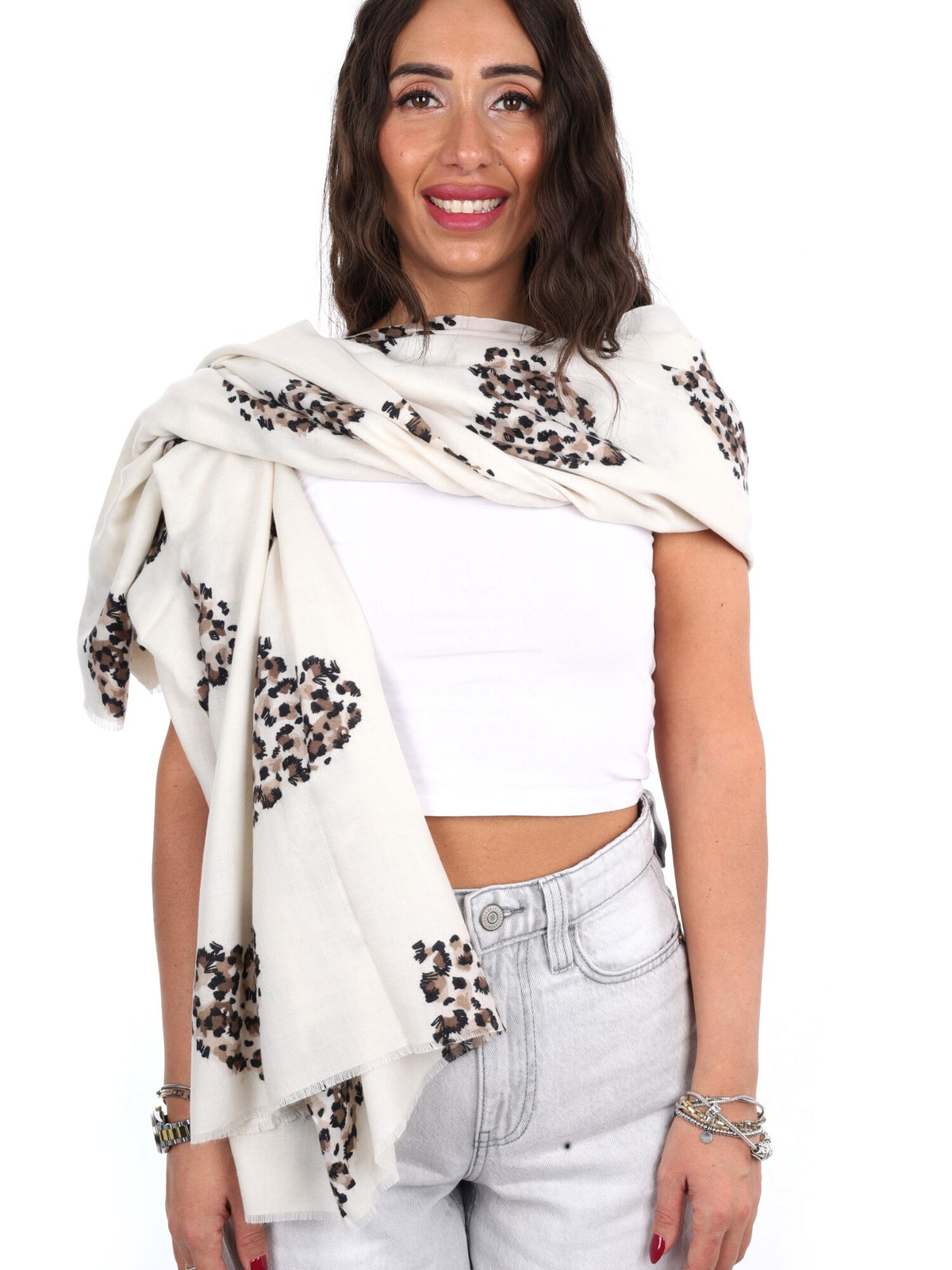 Miss love pashmina da unisex panna