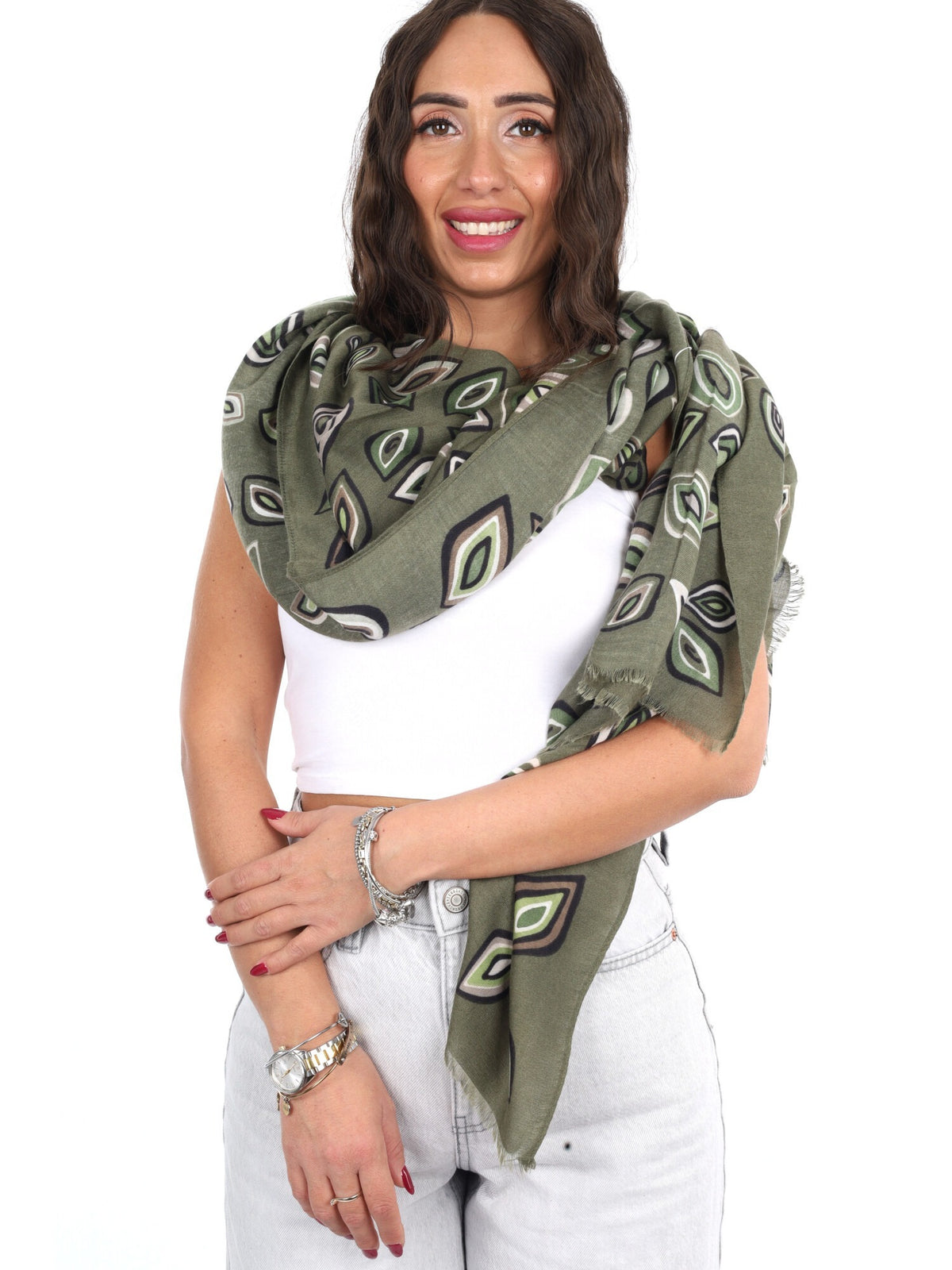 Miss love pashmina da unisex verde