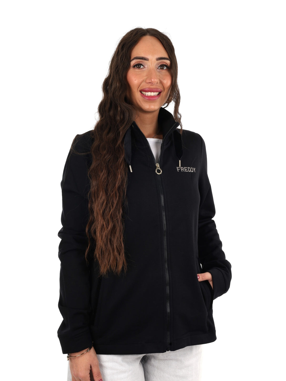 Freddy college luxe felpa da donna nero