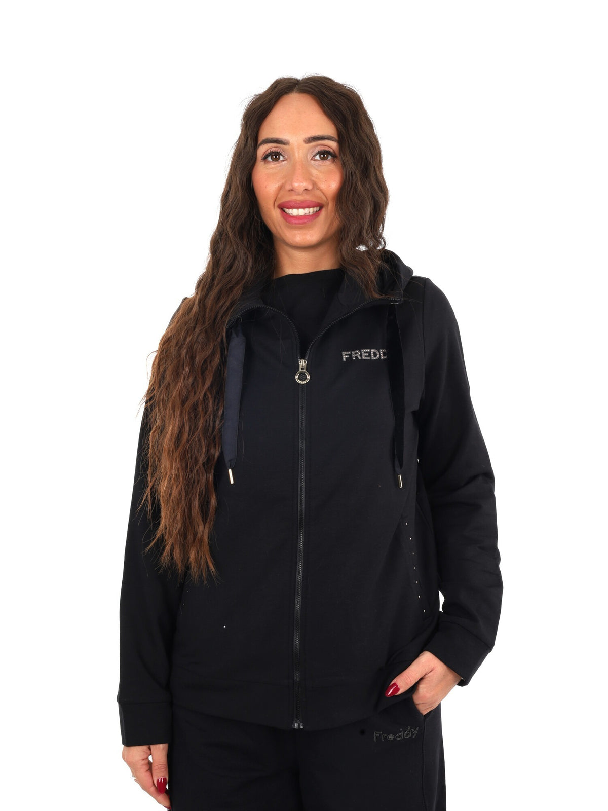 Freddy college luxe felpa da donna nero