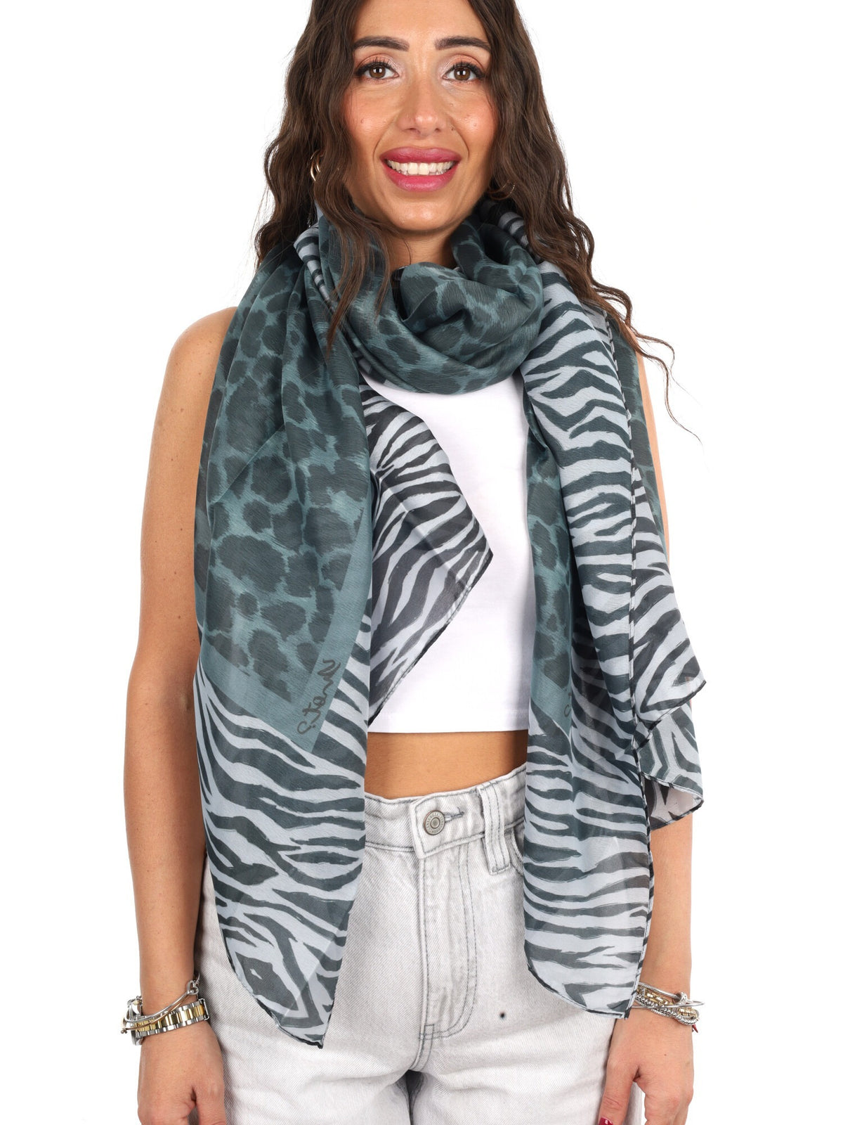 Y-not foulard rayon da unisex nero