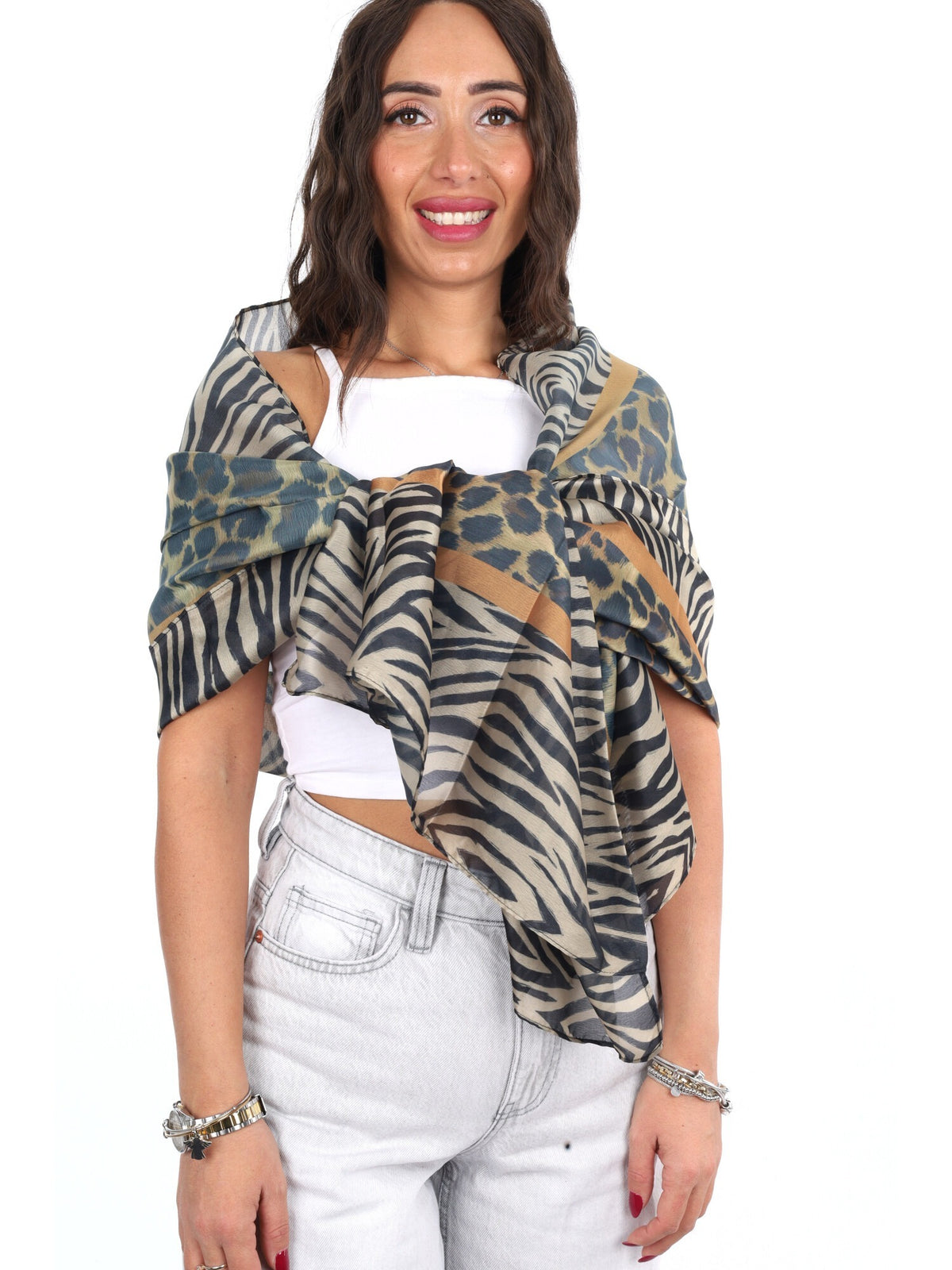 Y-not foulard rayon da unisex tan