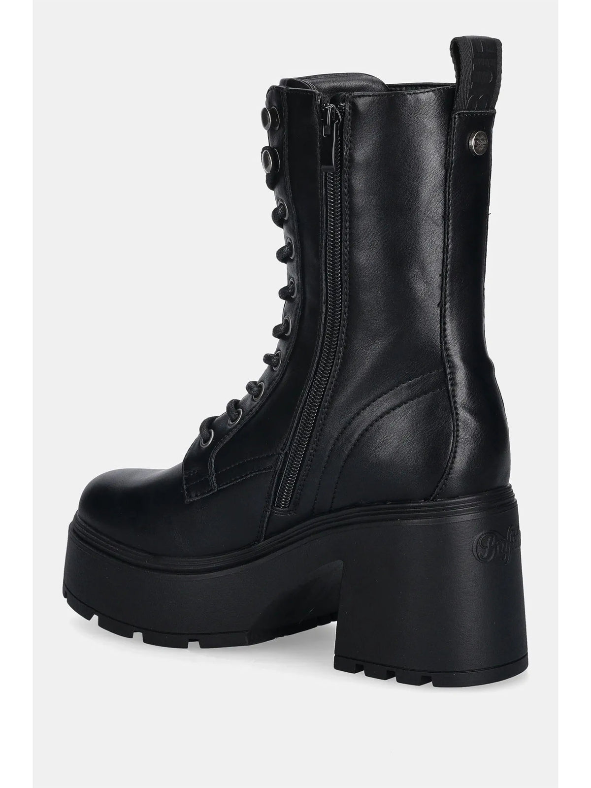Buffalo mila lace up anfibio da donna nero