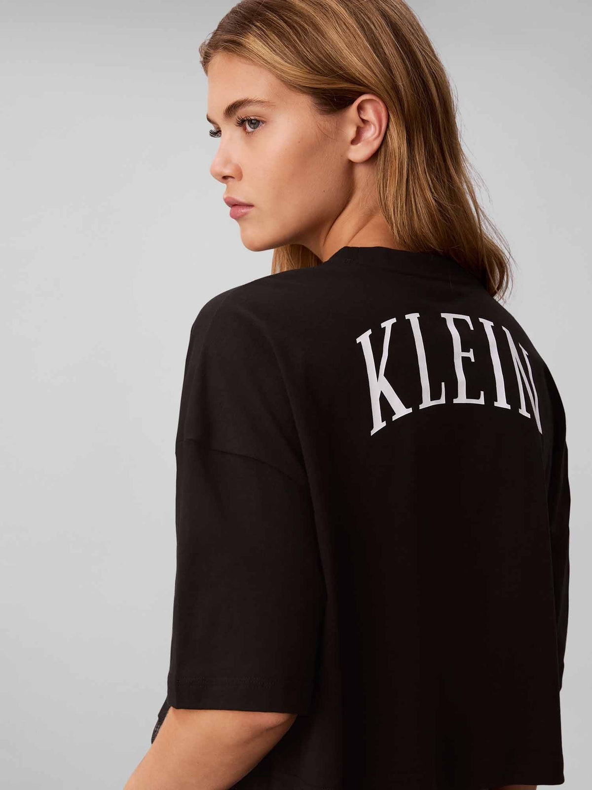 Ck boxy cropped t-shirt da donna nero