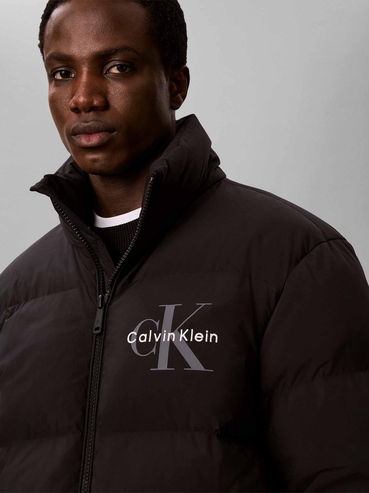 Ck nylon monologo giubbino da uomo nero