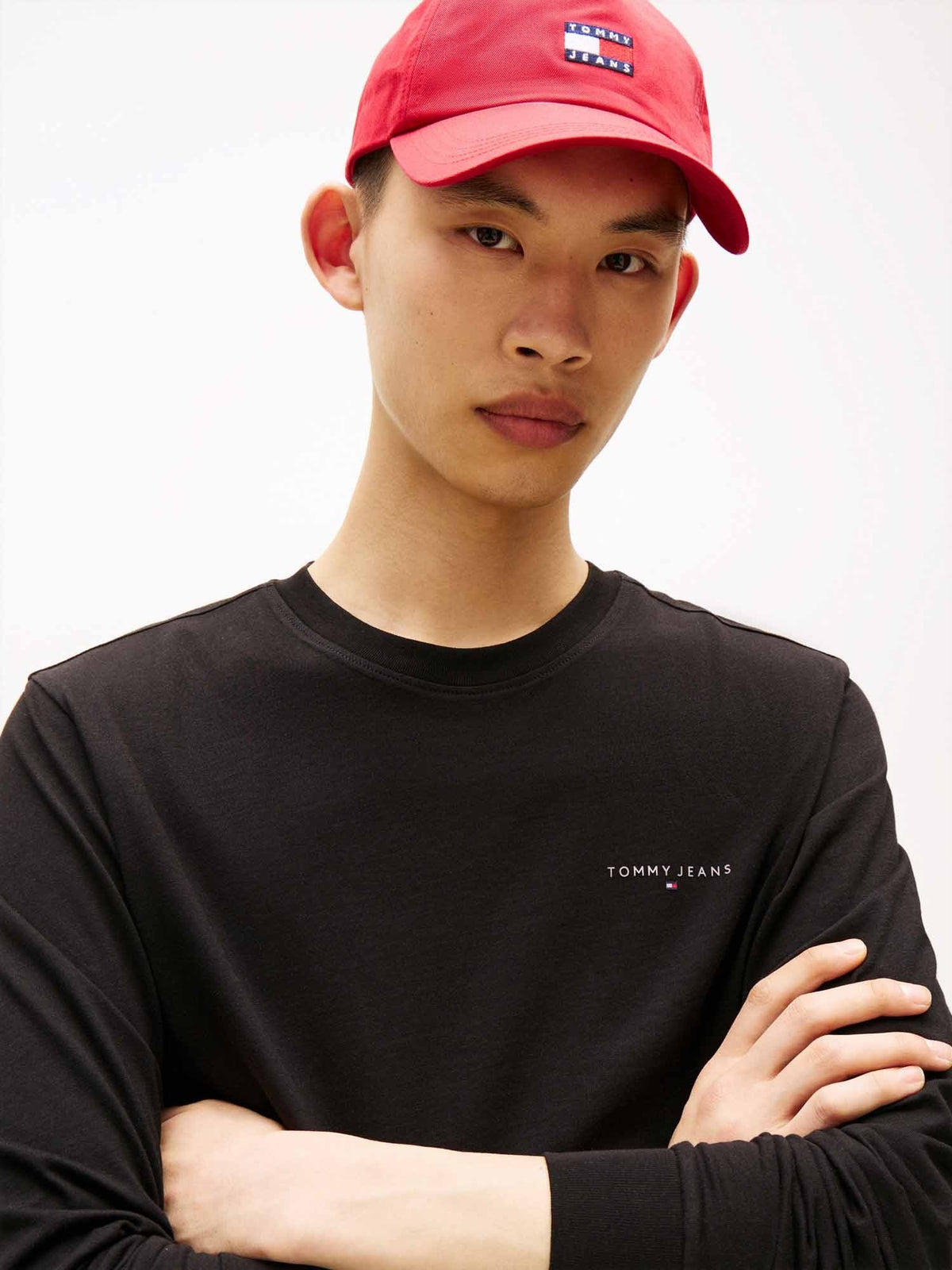 Tommy jeans linear t t-shirt da uomo nero