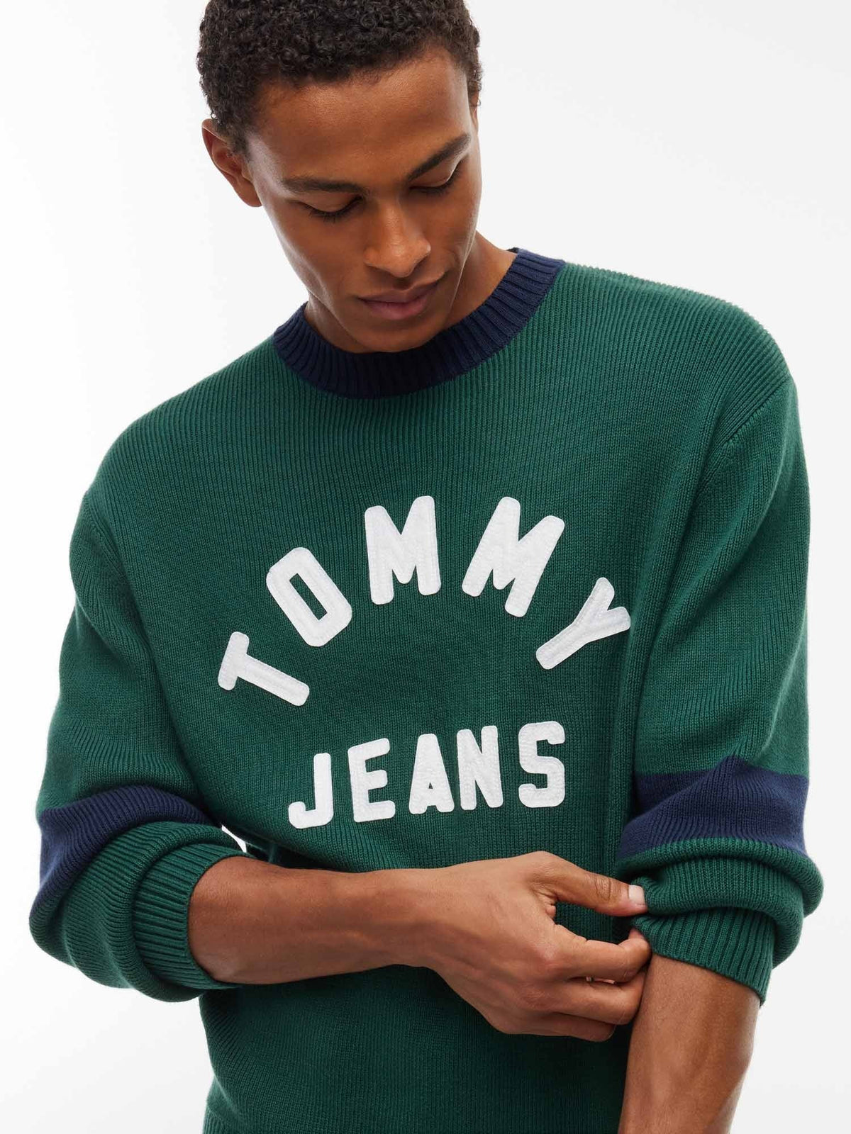 Tommy jeans new clas maglia da uomo verde