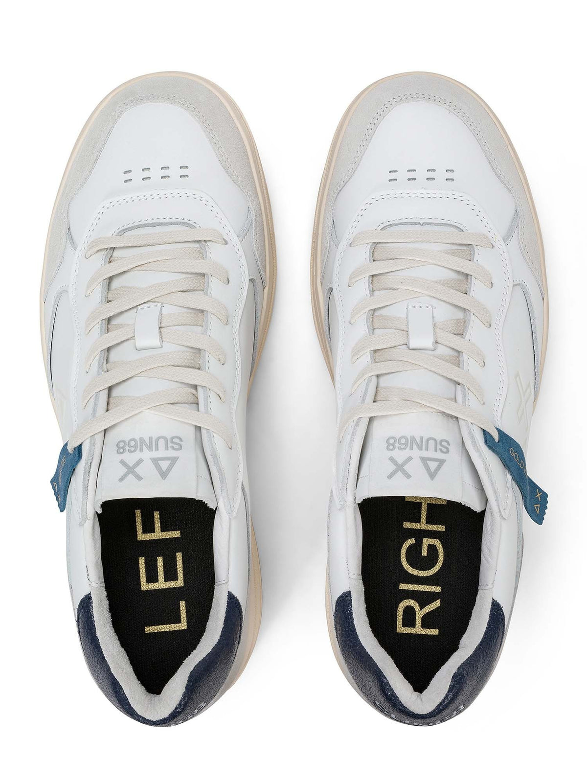 SUN68 big basket evo sneakers da uomo bianco-blu