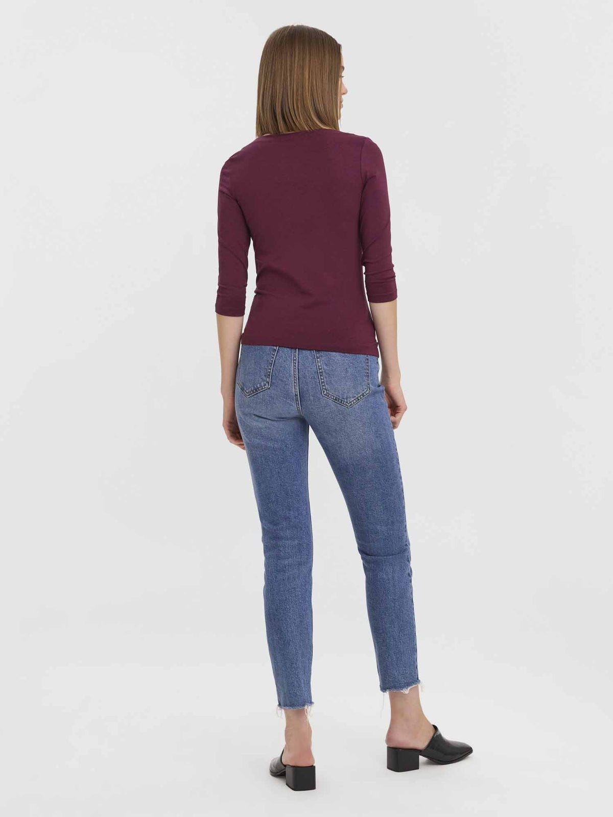 Vero moda panda t-shirt da donna bordeaux