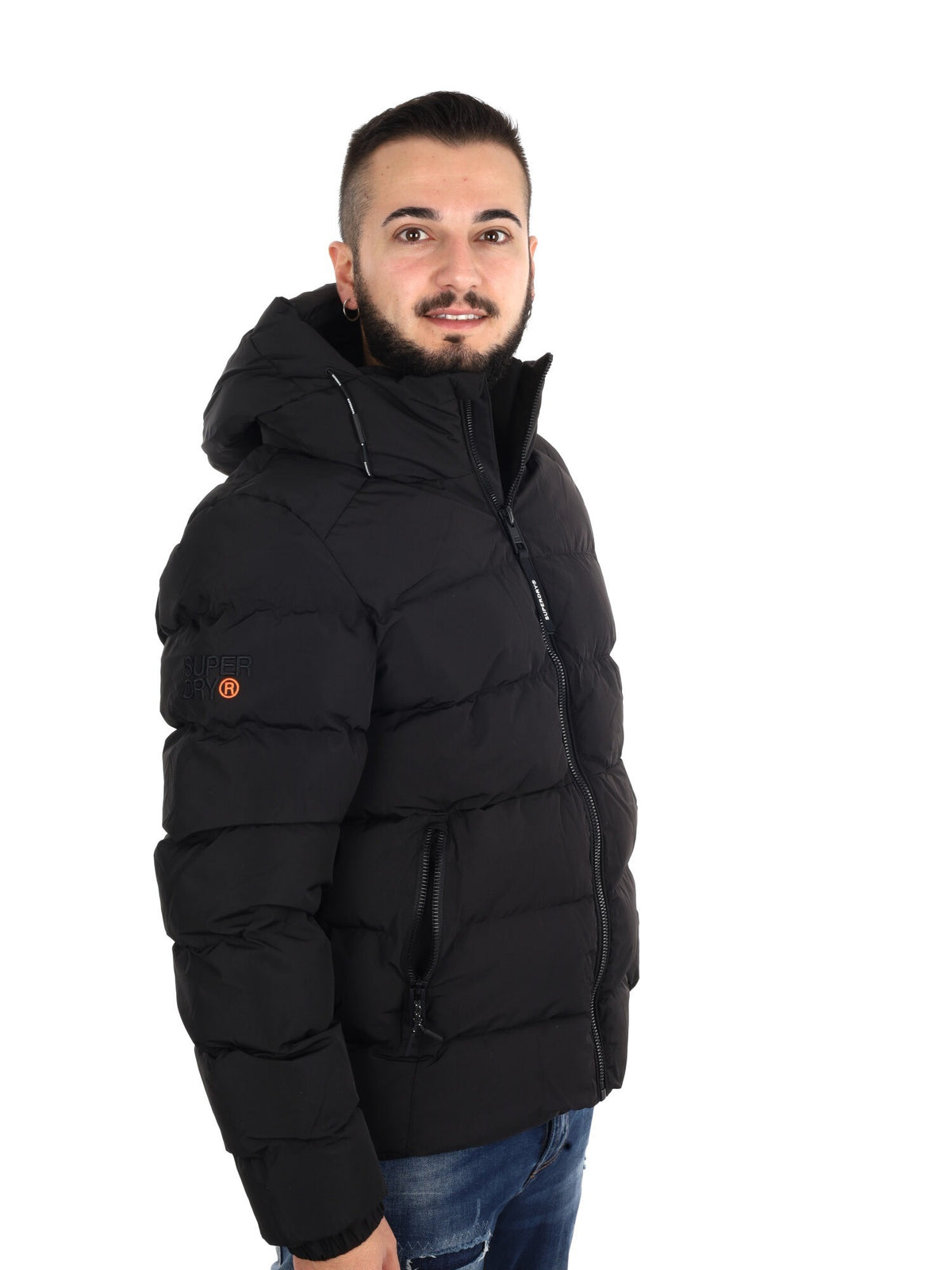 Superdry sport puffe giubbino da uomo nero