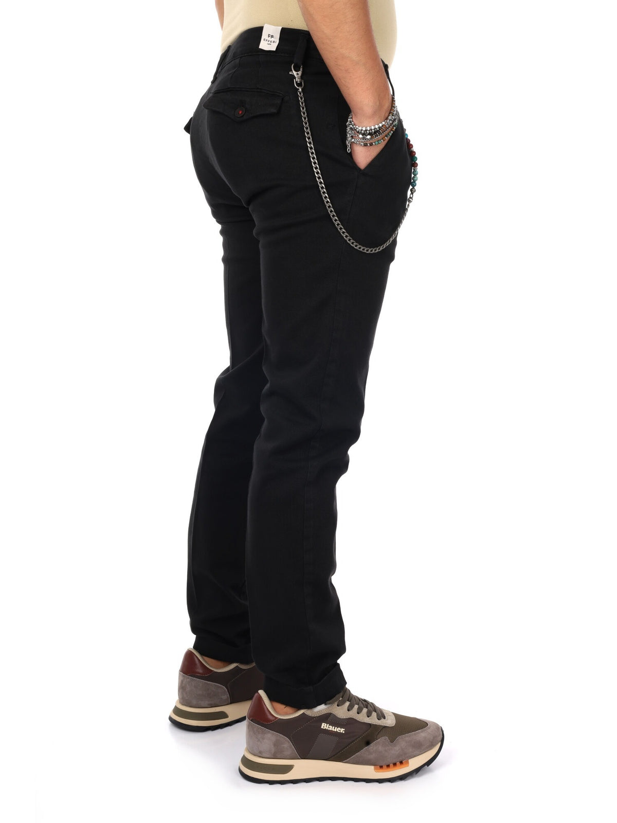 Fb panta pence+caten pantalone da uomo nero