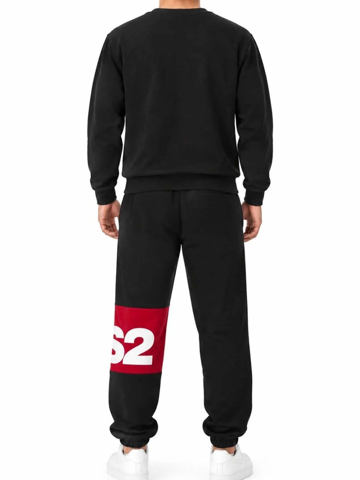 DS2 pantalone da uomo nero rosso