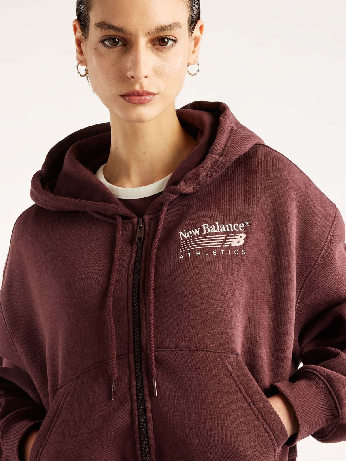 New balance felpa fl da donna bordeaux