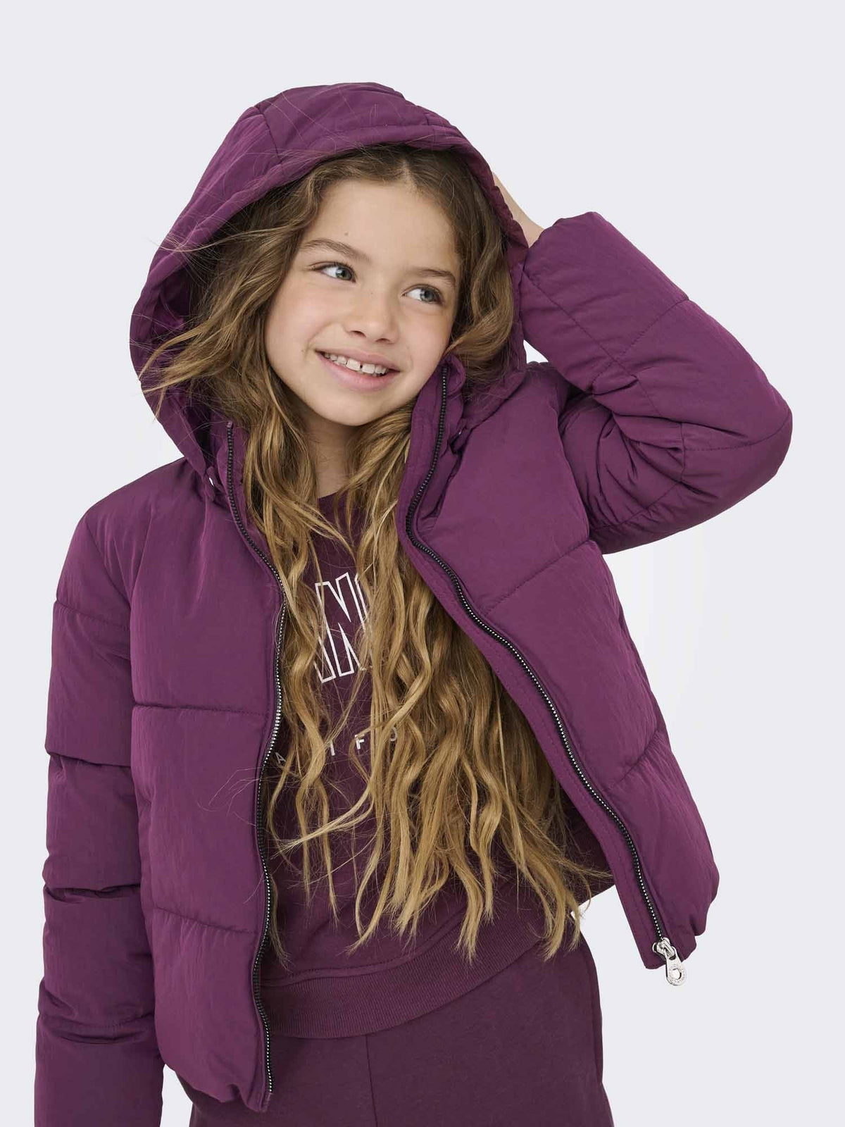 Only jr dolly puffer giubbino da bambino/a bordeaux