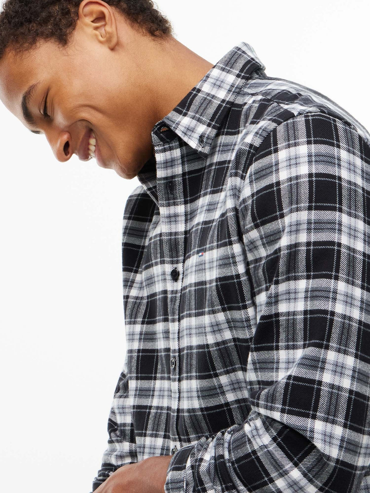 Tommy jeans flannel camicia da uomo nero