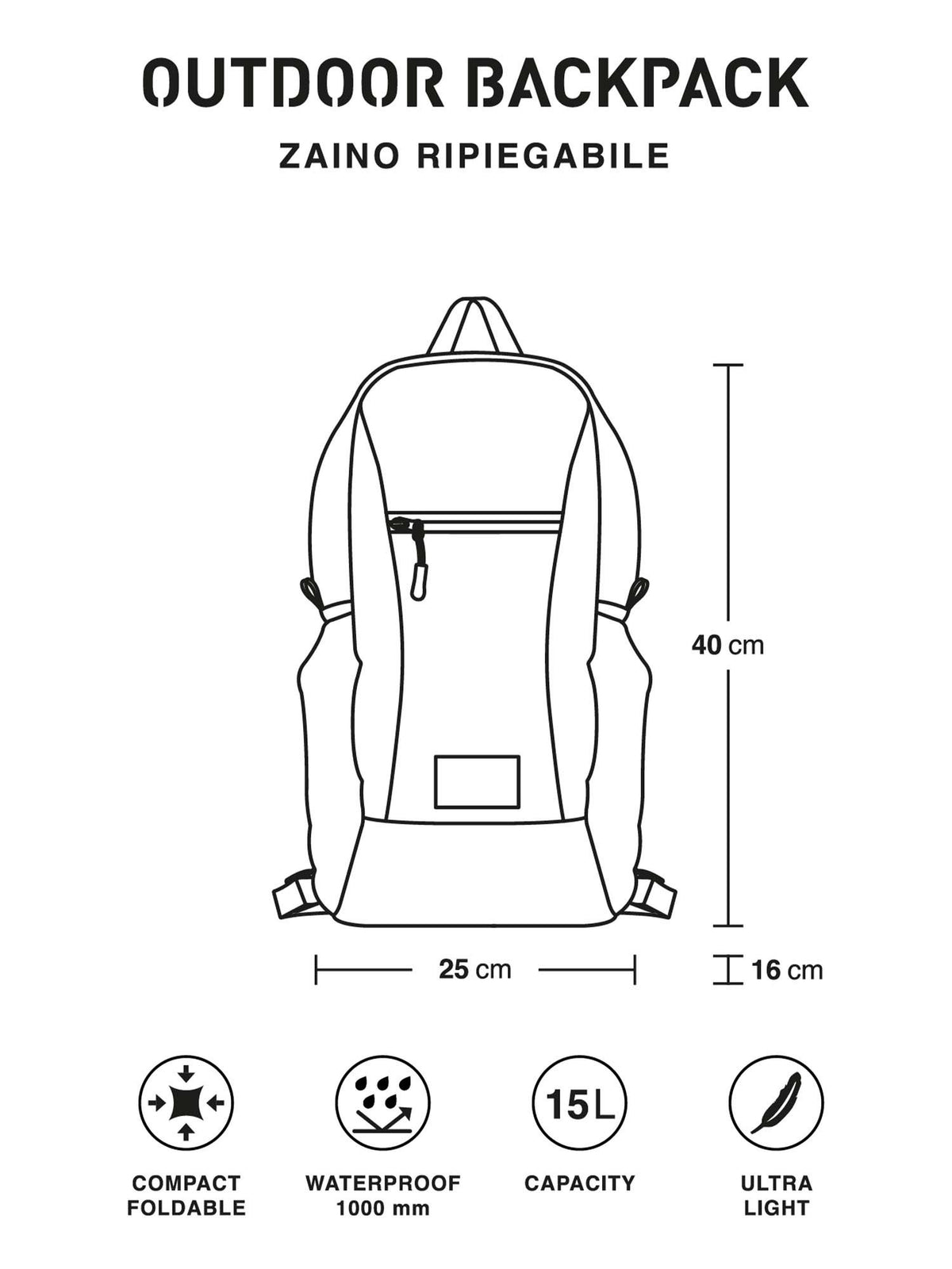 Ready backpack zaino da unisex giallo