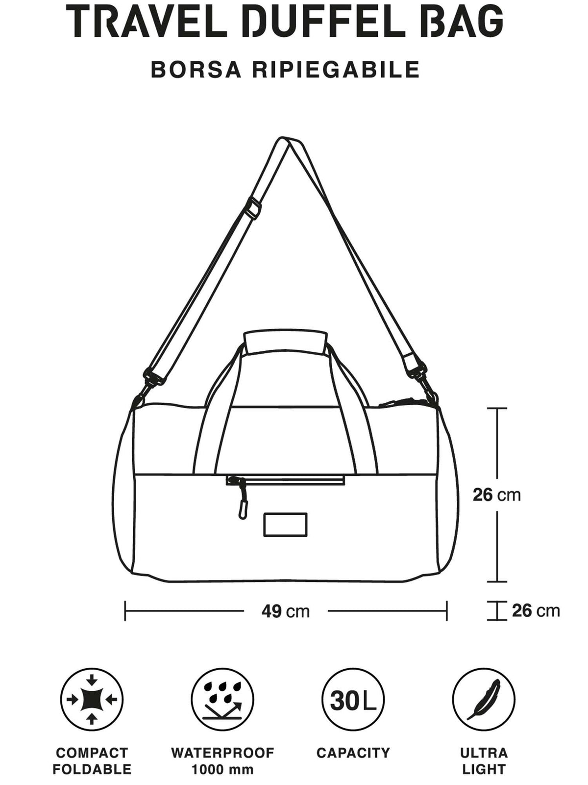 Ready travel bag borsone da unisex rosso