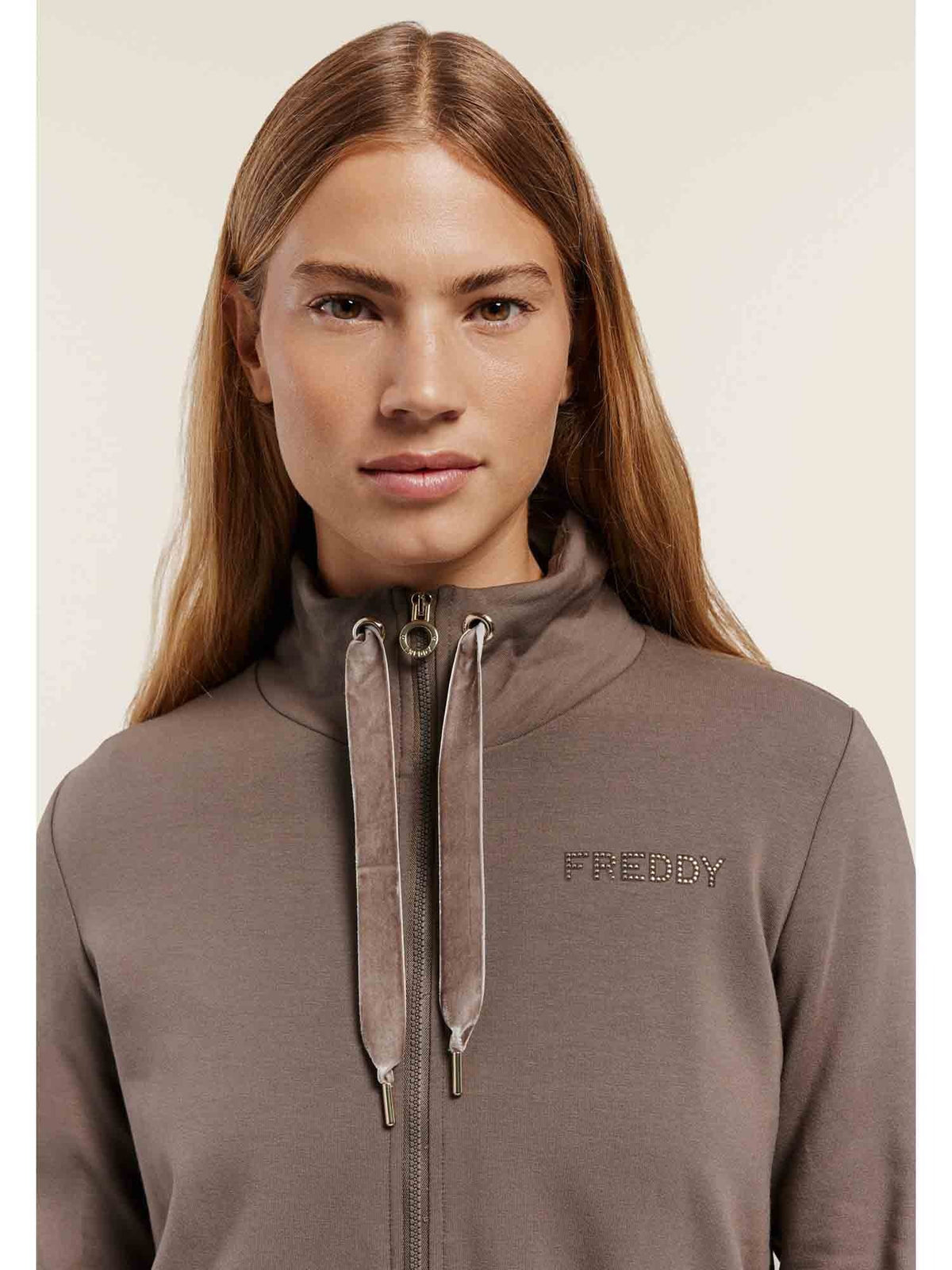 Freddy college luxe felpa da donna marrone