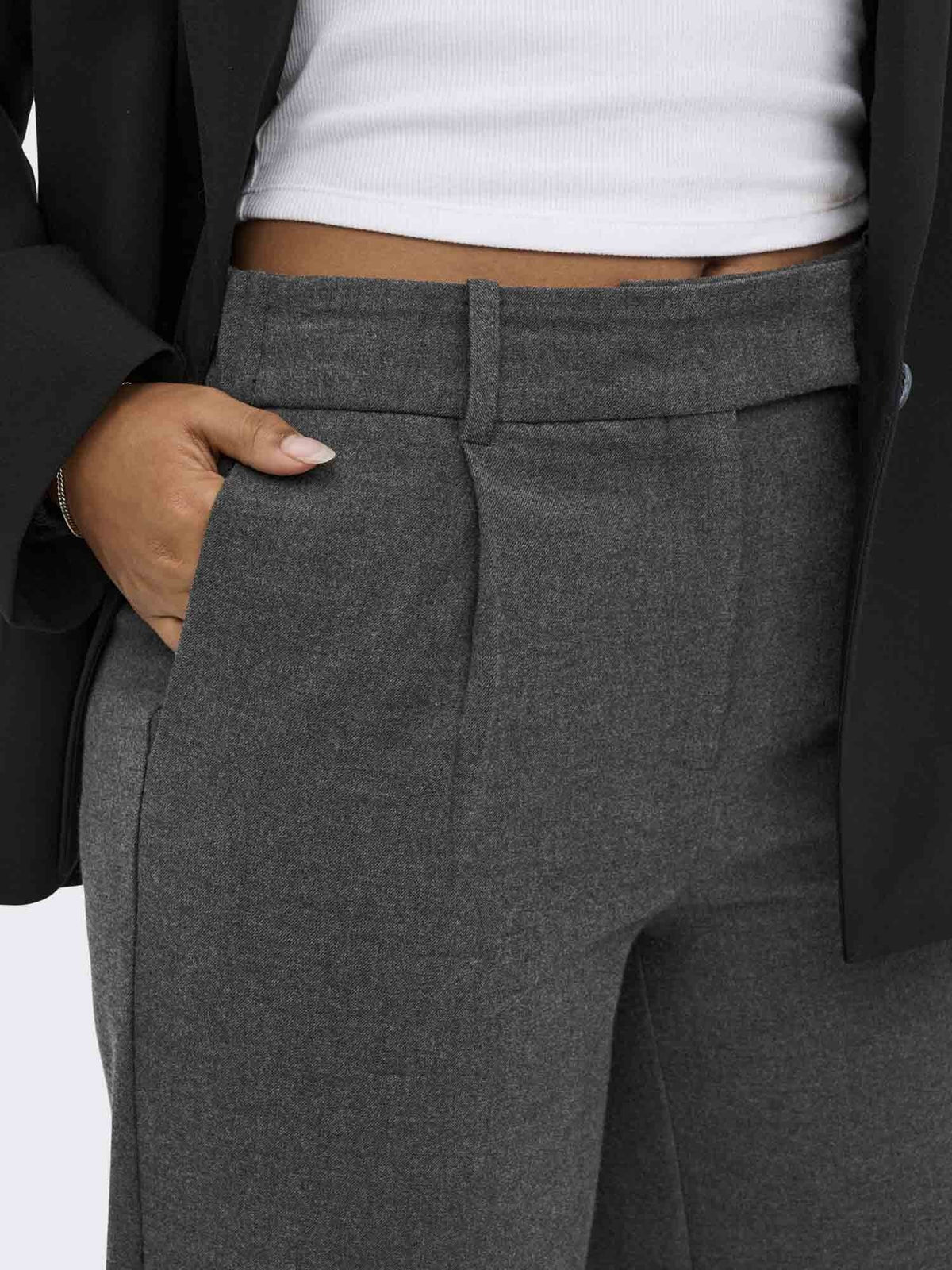 Only deluxe pantalone da donna grigio