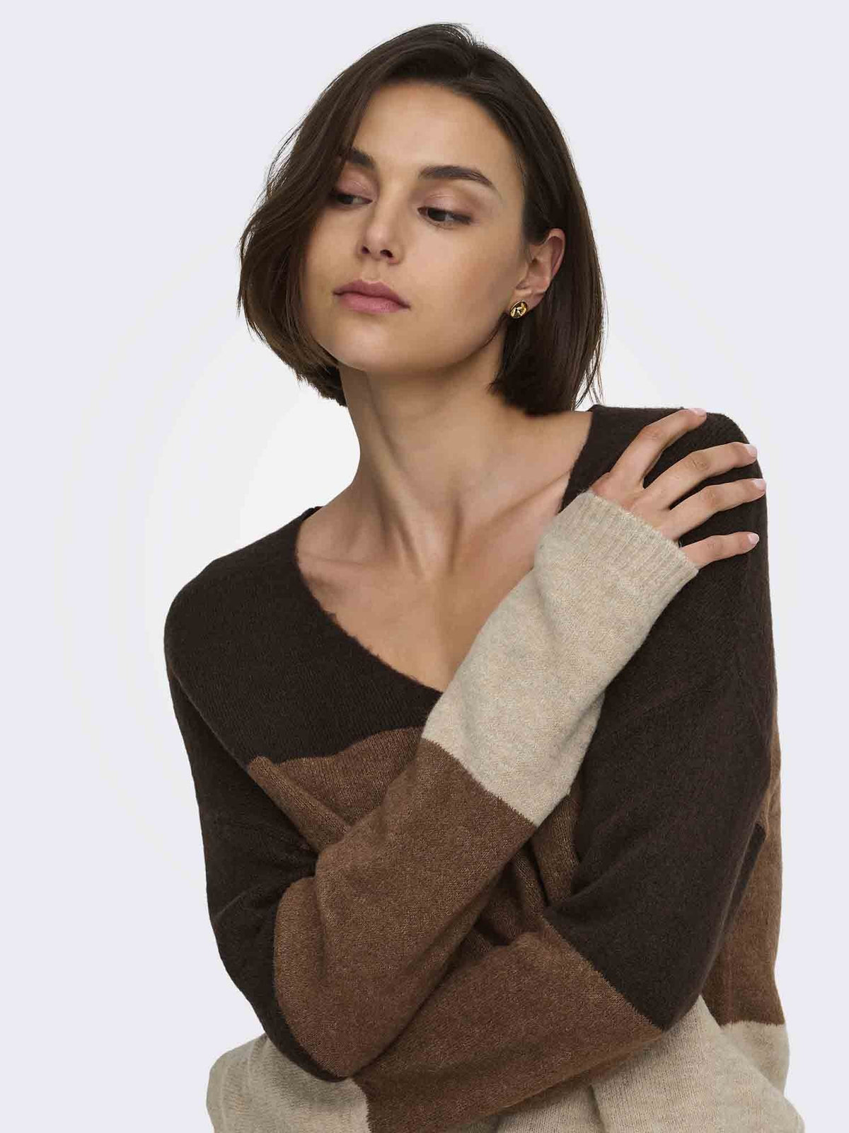 Jdy elanora maglia da donna marrone