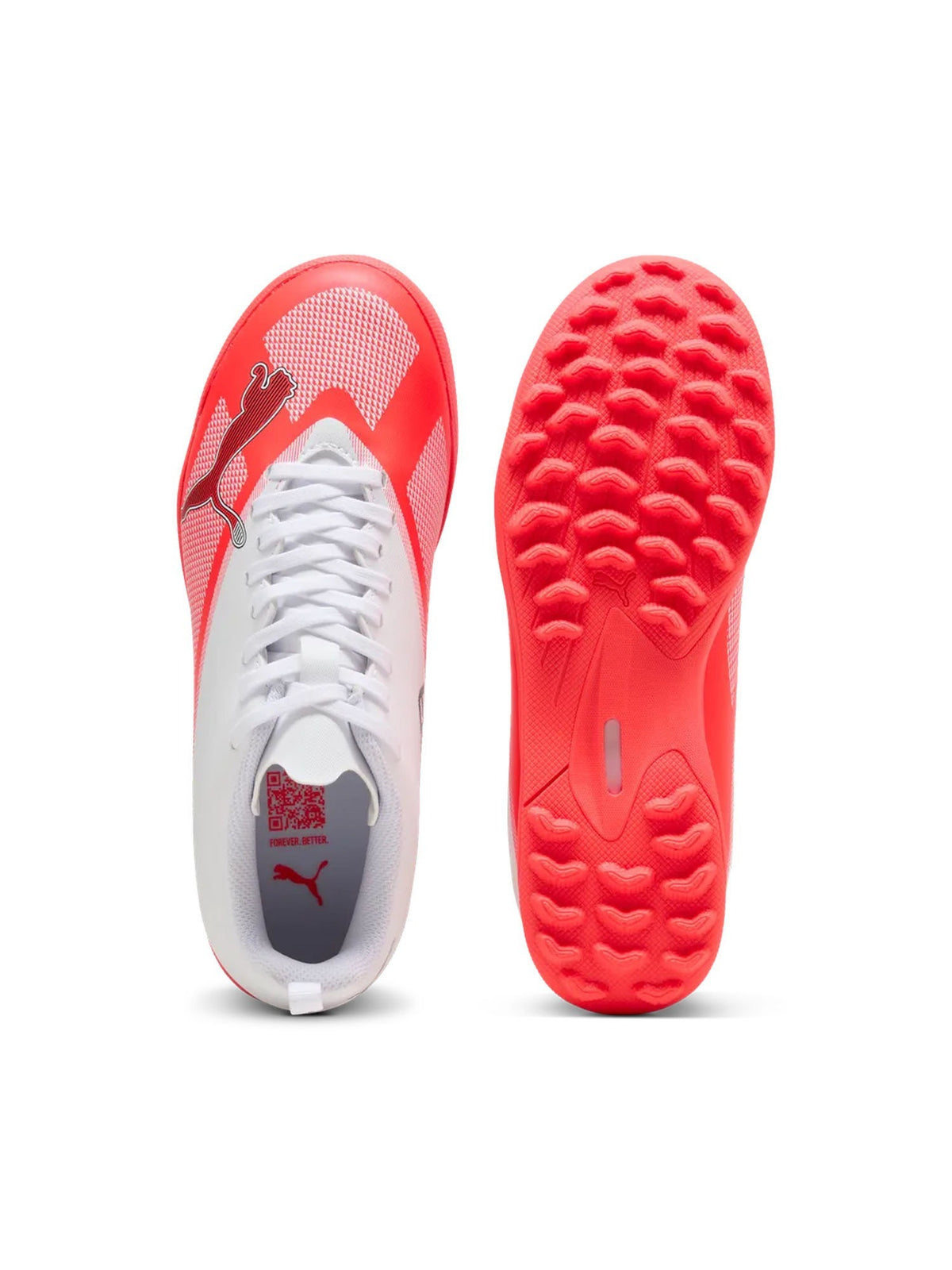 Puma play tt scarpa calcetto da bambino/a bianco-arancio