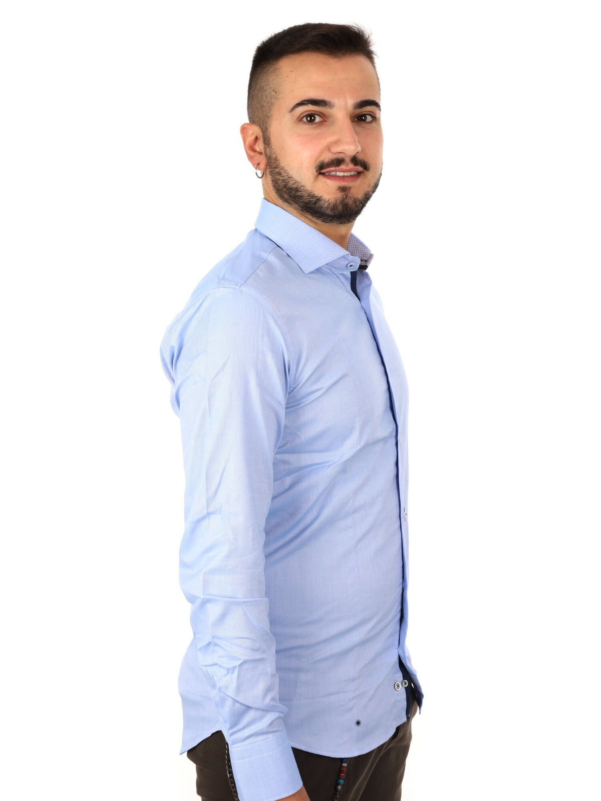 Fb camicia oxford da uomo azzurro