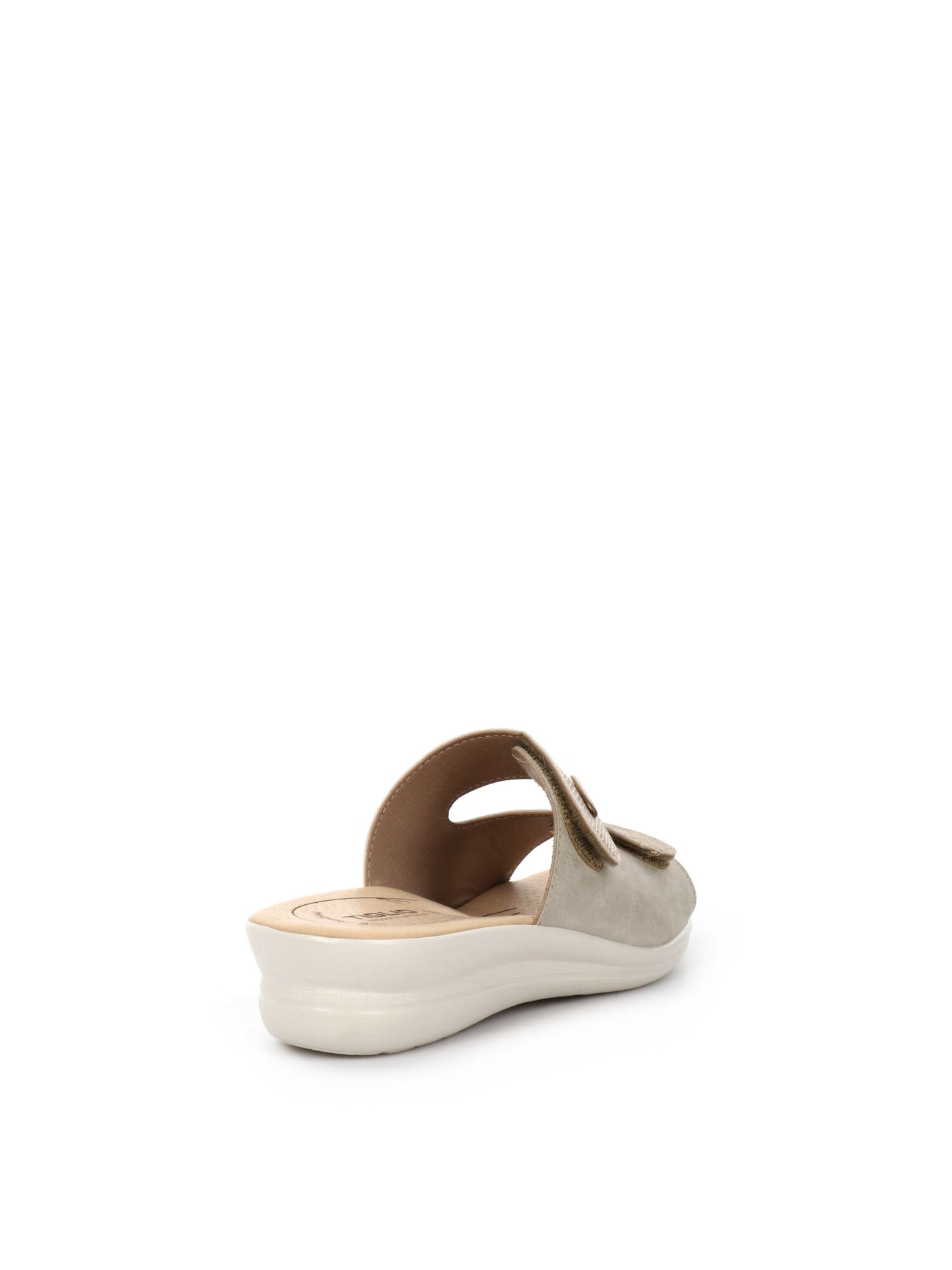 Tiglio Venezia, ciabatta donna in ecopelle metallizzata platino