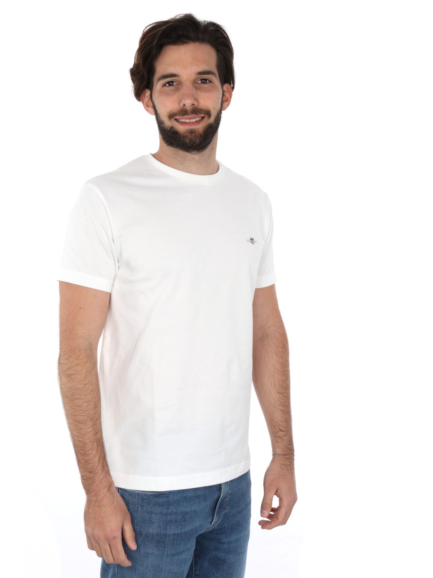 T-SHIRT IN PIQUET GANT UOMO PANNA
