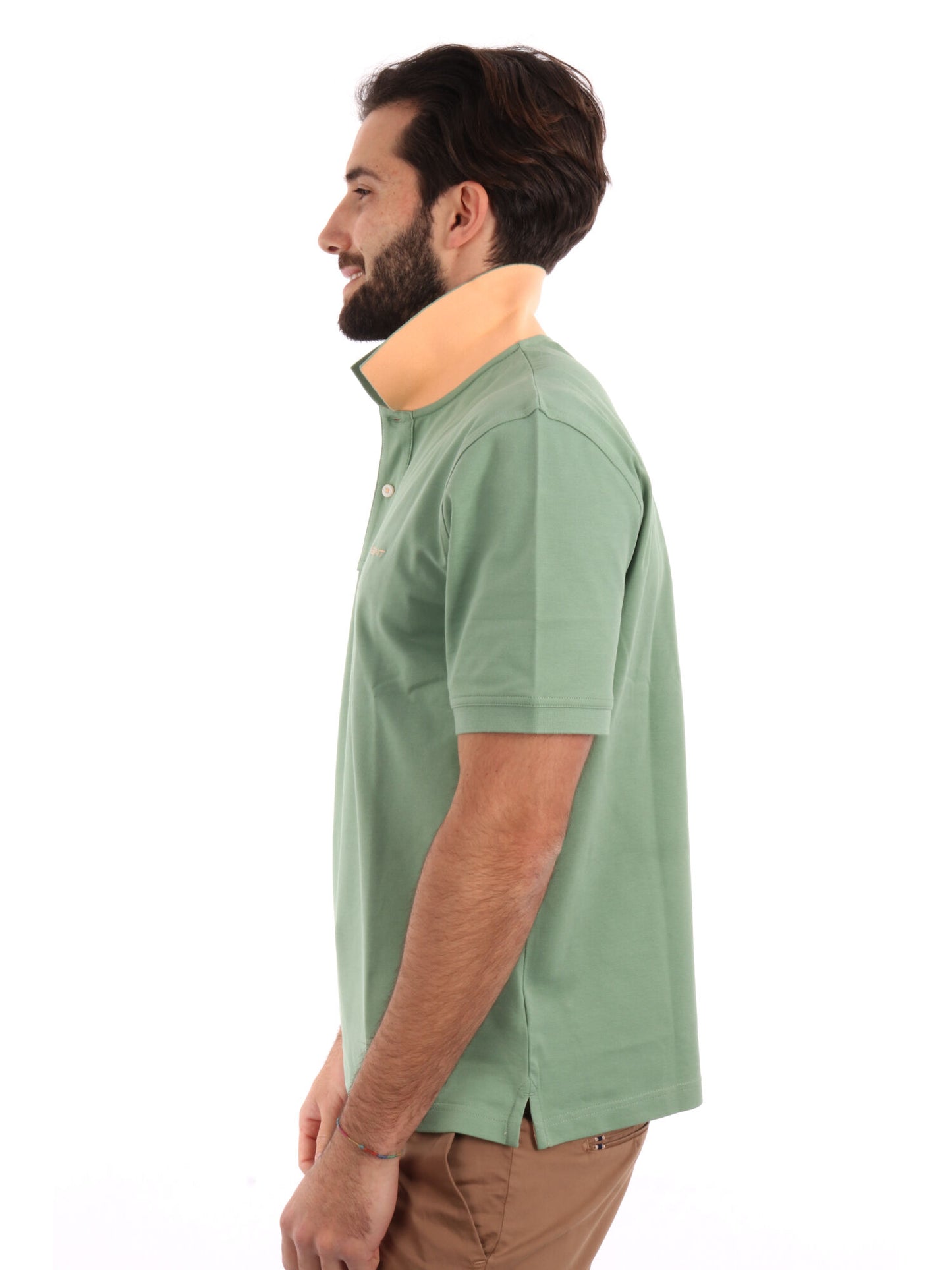POLO IN PIQUE A CONTRASTO GANT UOMO SALVIA