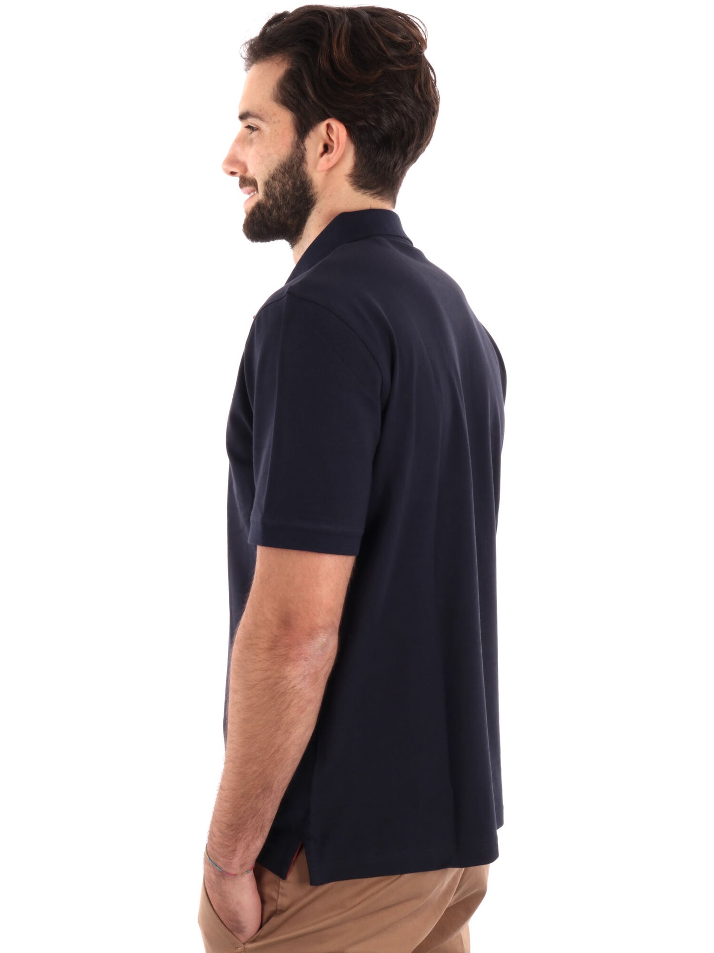 POLO IN PIQUE A CONTRASTO GANT UOMO BLU-ROSSO