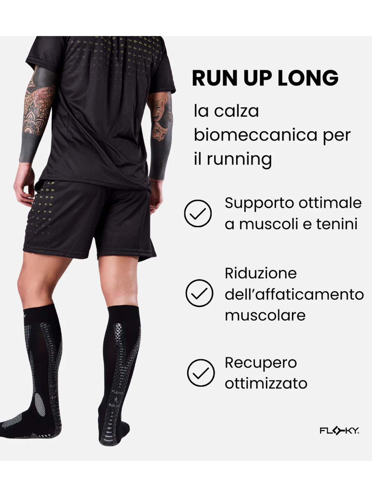 Floky run up long calze da unisex nero