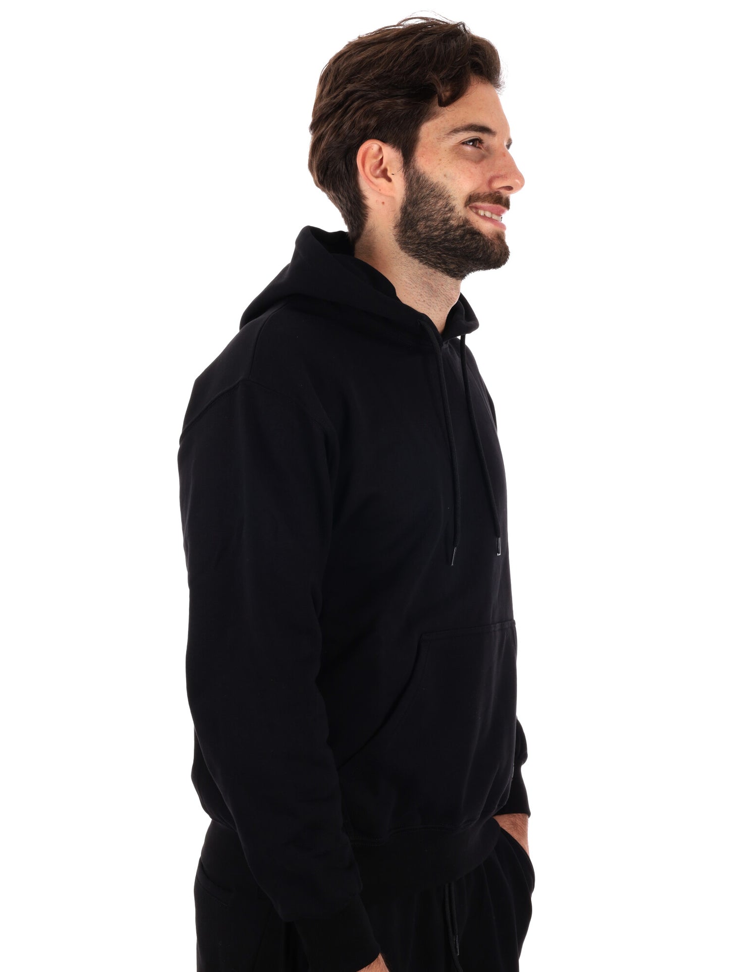 FELPA CON STAMPA SUL RETRO PROPAGANDA DA UOMO NERO BIANCO